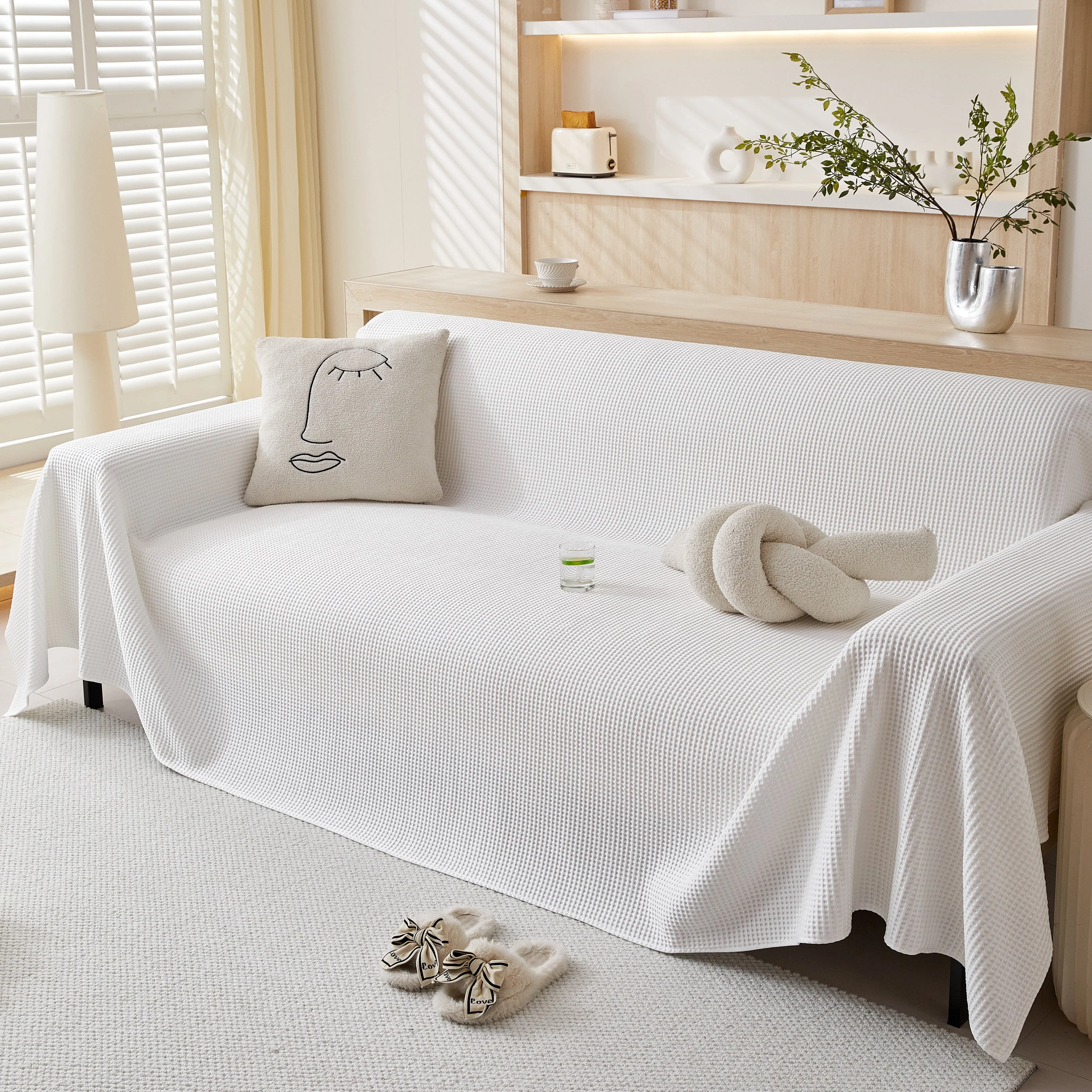 Cooling Comfy Throw Sofa Cover, Textured & Breathable, Multi-Use Decorative Couch Covers for Summer - Image 26