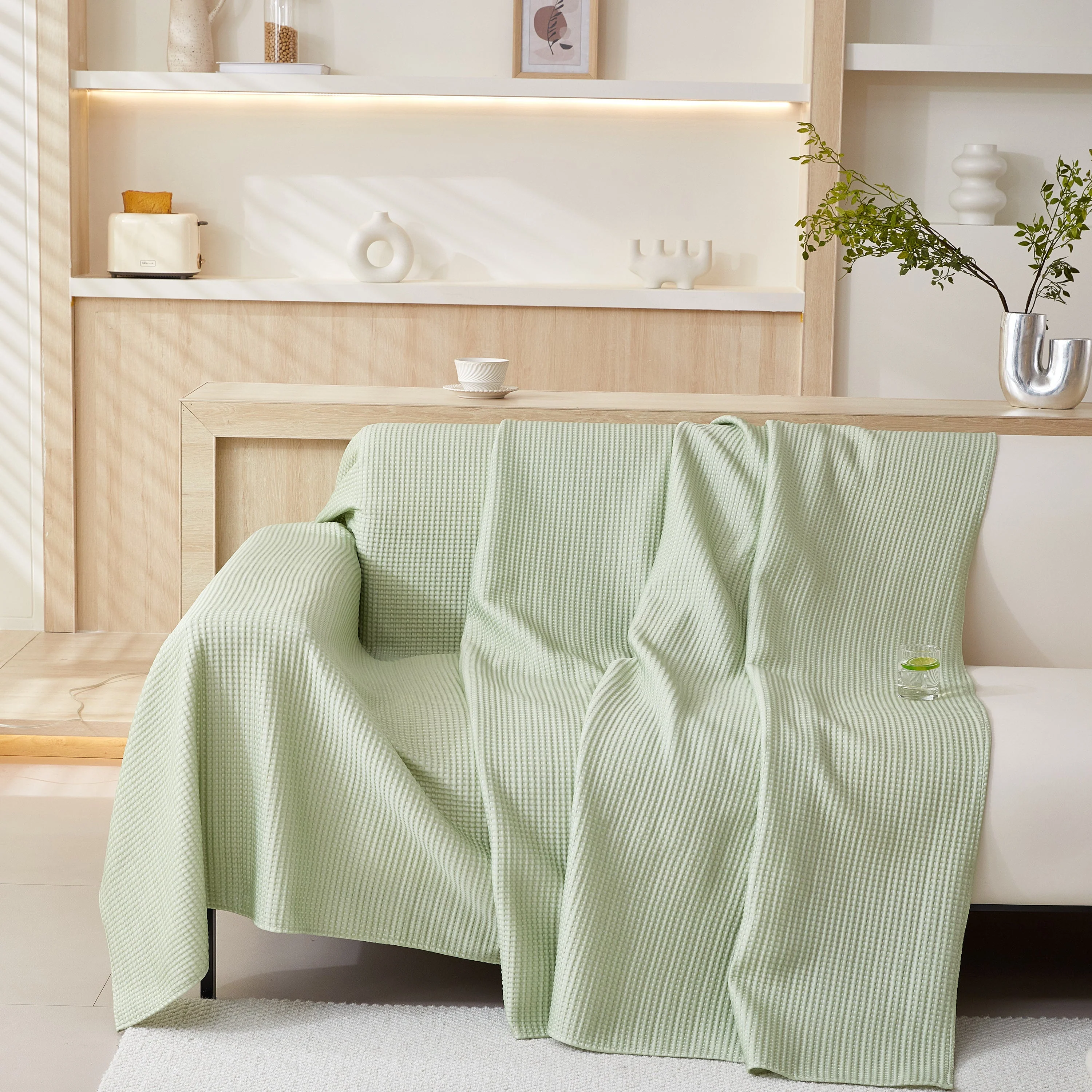 Cooling Comfy Throw Sofa Cover, Textured & Breathable, Multi-Use Decorative Couch Covers for Summer - Image 35