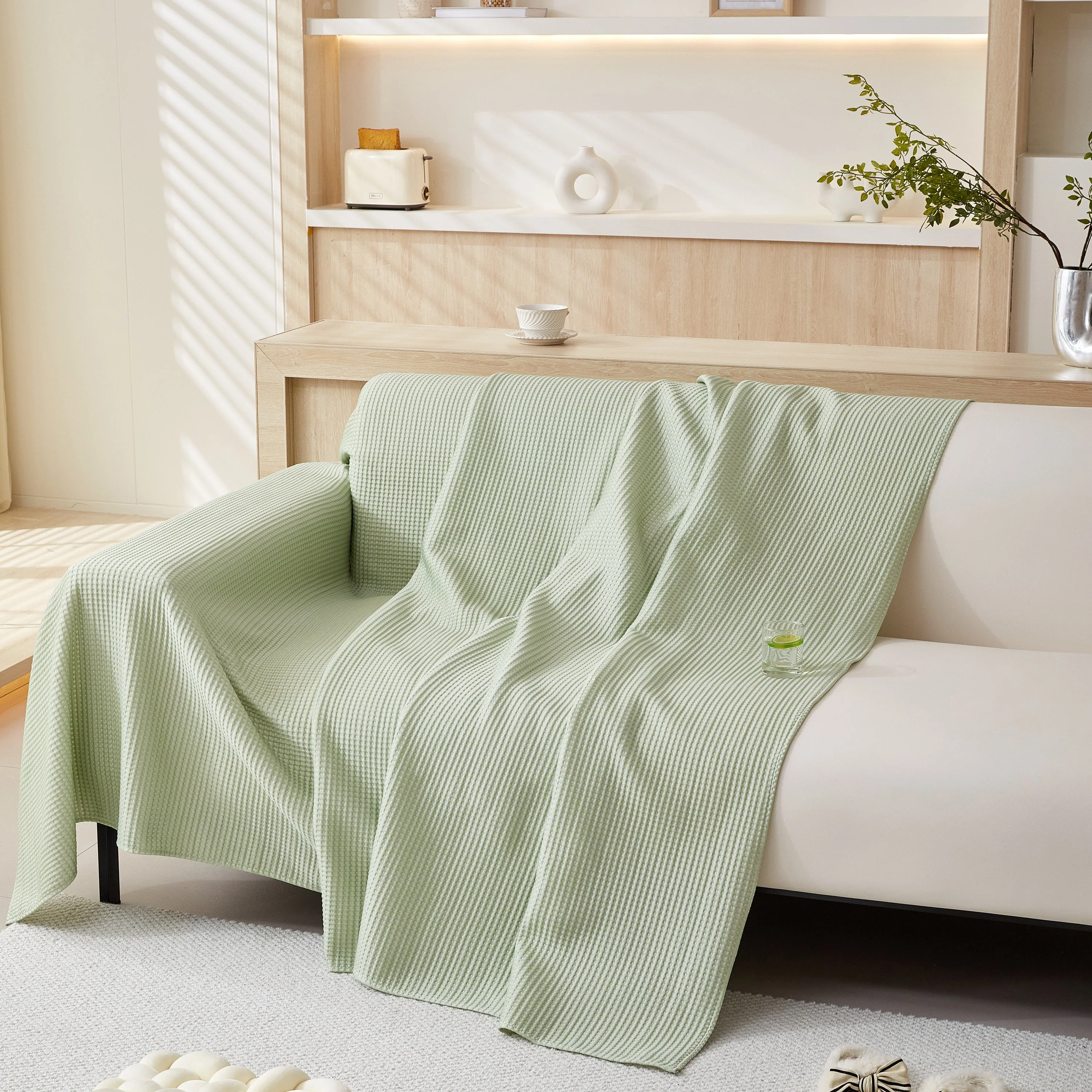 Cooling Comfy Throw Sofa Cover, Textured & Breathable, Multi-Use Decorative Couch Covers for Summer - Image 36