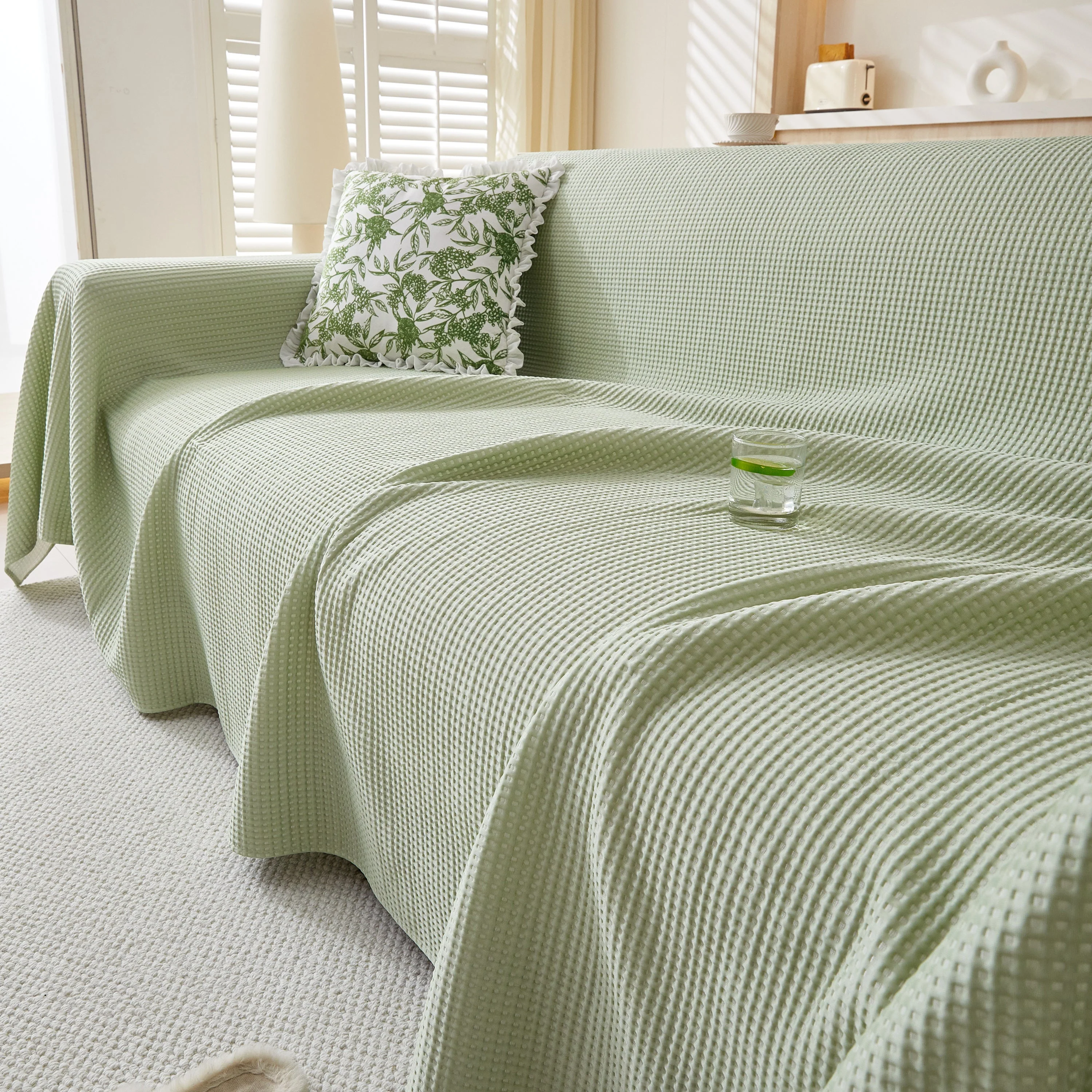 Cooling Comfy Throw Sofa Cover, Textured & Breathable, Multi-Use Decorative Couch Covers for Summer - Image 37