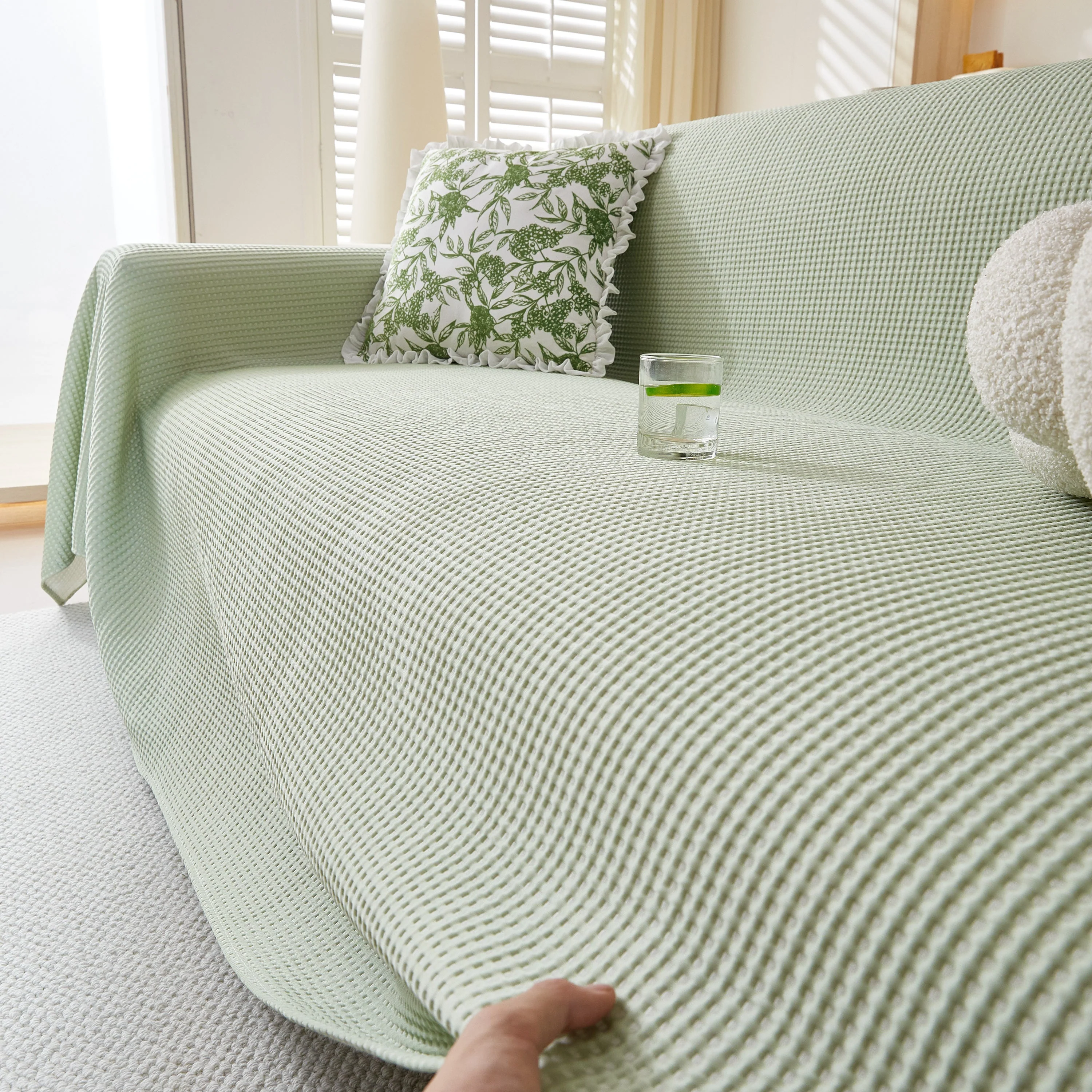 Cooling Comfy Throw Sofa Cover, Textured & Breathable, Multi-Use Decorative Couch Covers for Summer - Image 38