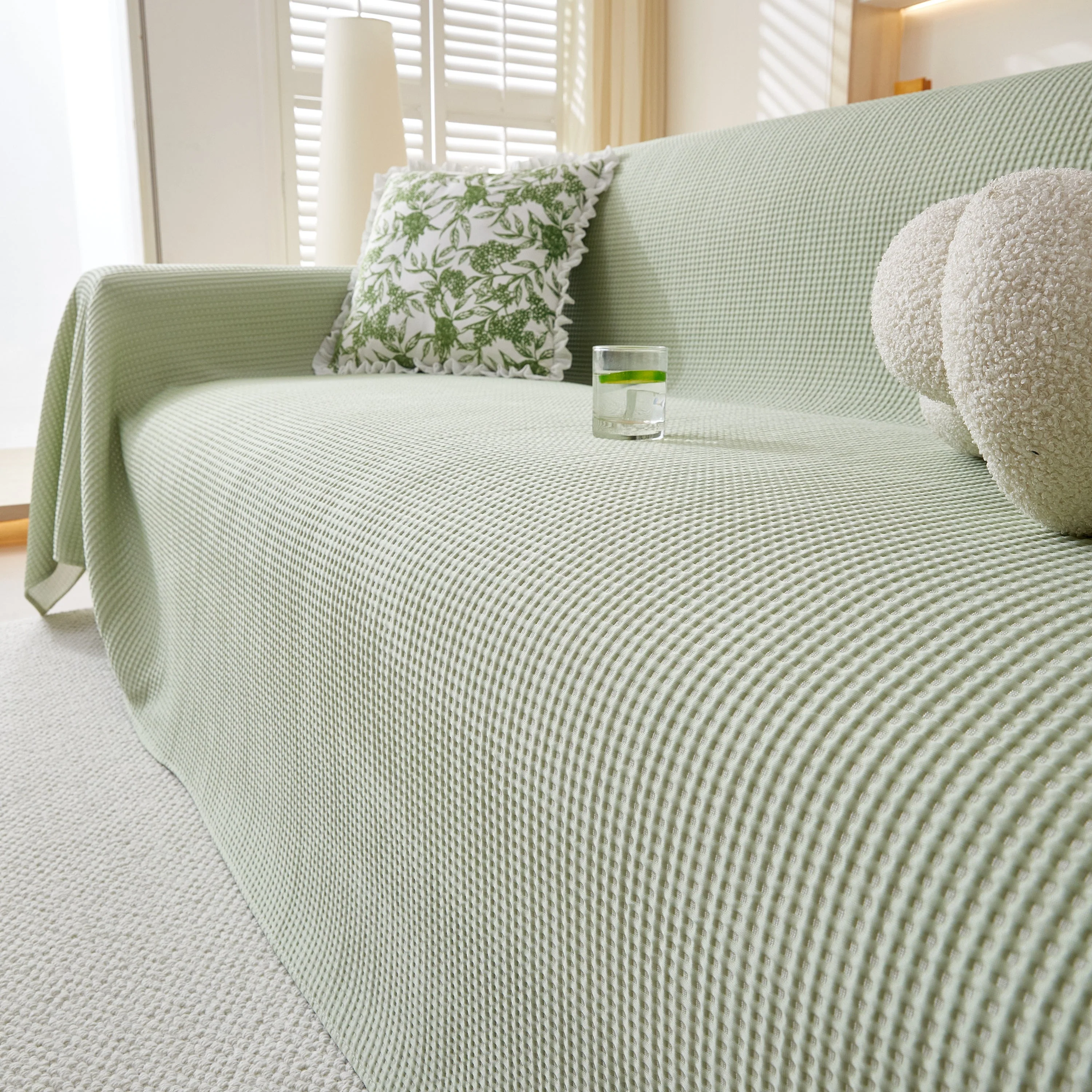 Cooling Comfy Throw Sofa Cover, Textured & Breathable, Multi-Use Decorative Couch Covers for Summer - Image 39