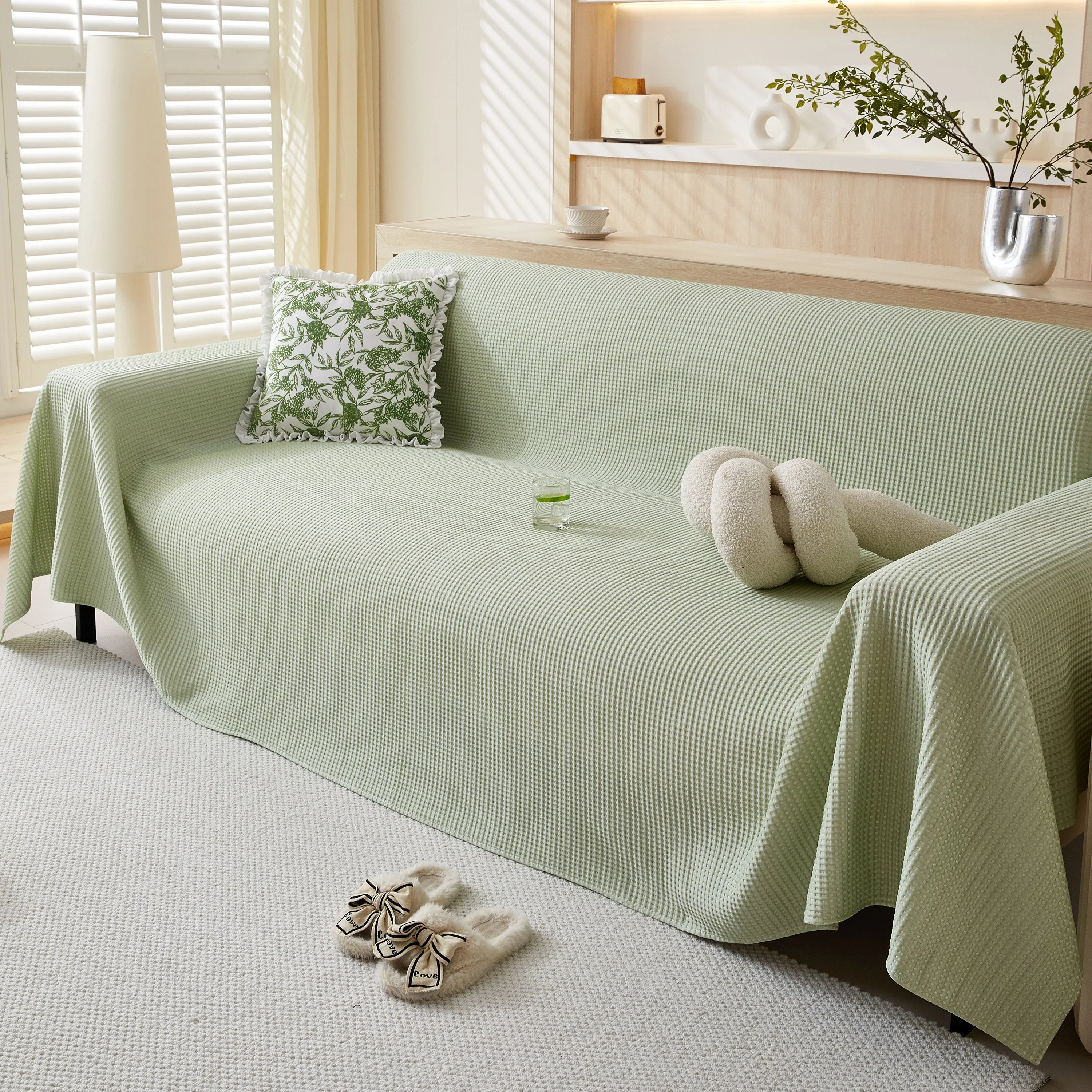 Cooling Comfy Throw Sofa Cover, Textured & Breathable, Multi-Use Decorative Couch Covers for Summer - Image 40