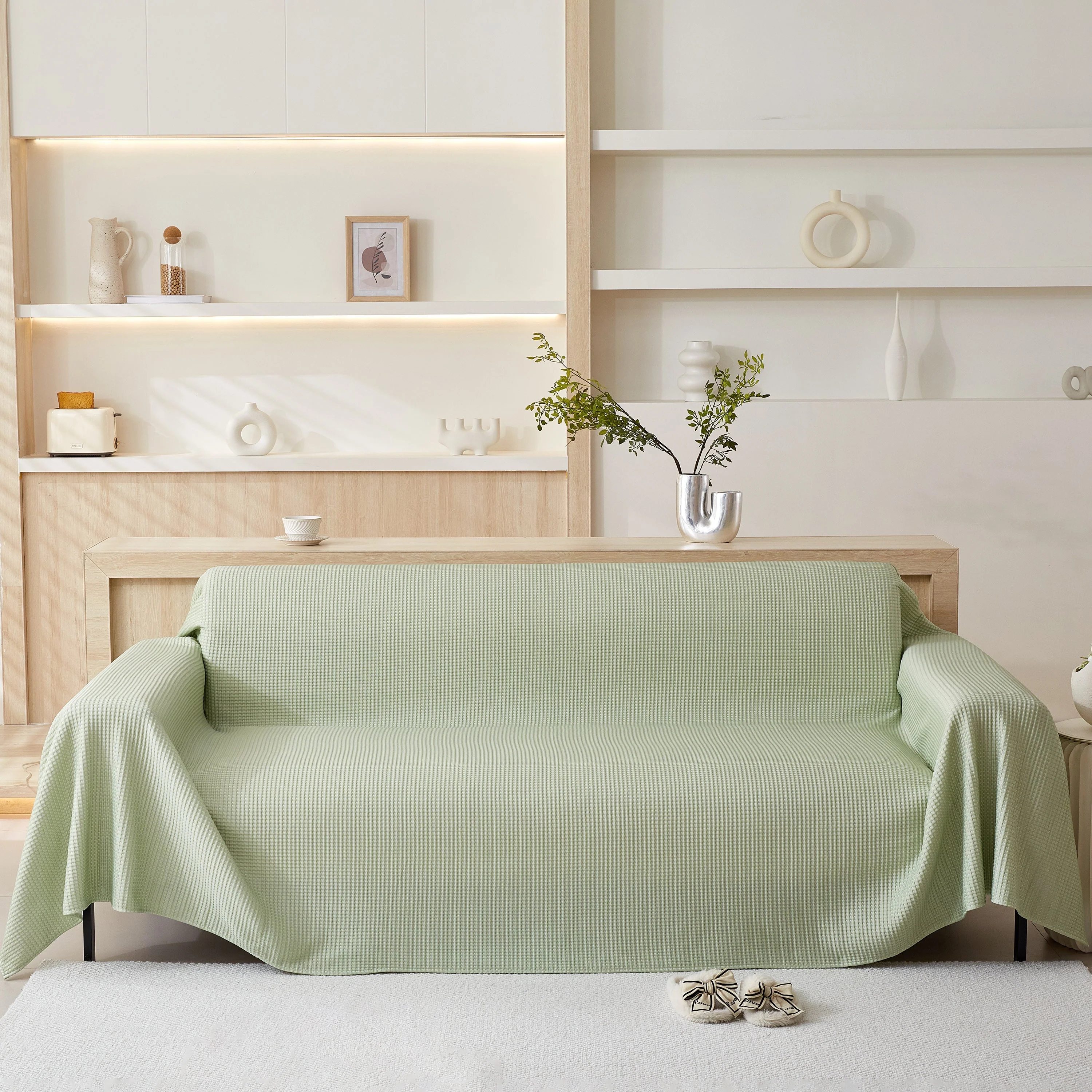 Cooling Comfy Throw Sofa Cover, Textured & Breathable, Multi-Use Decorative Couch Covers for Summer - Image 42