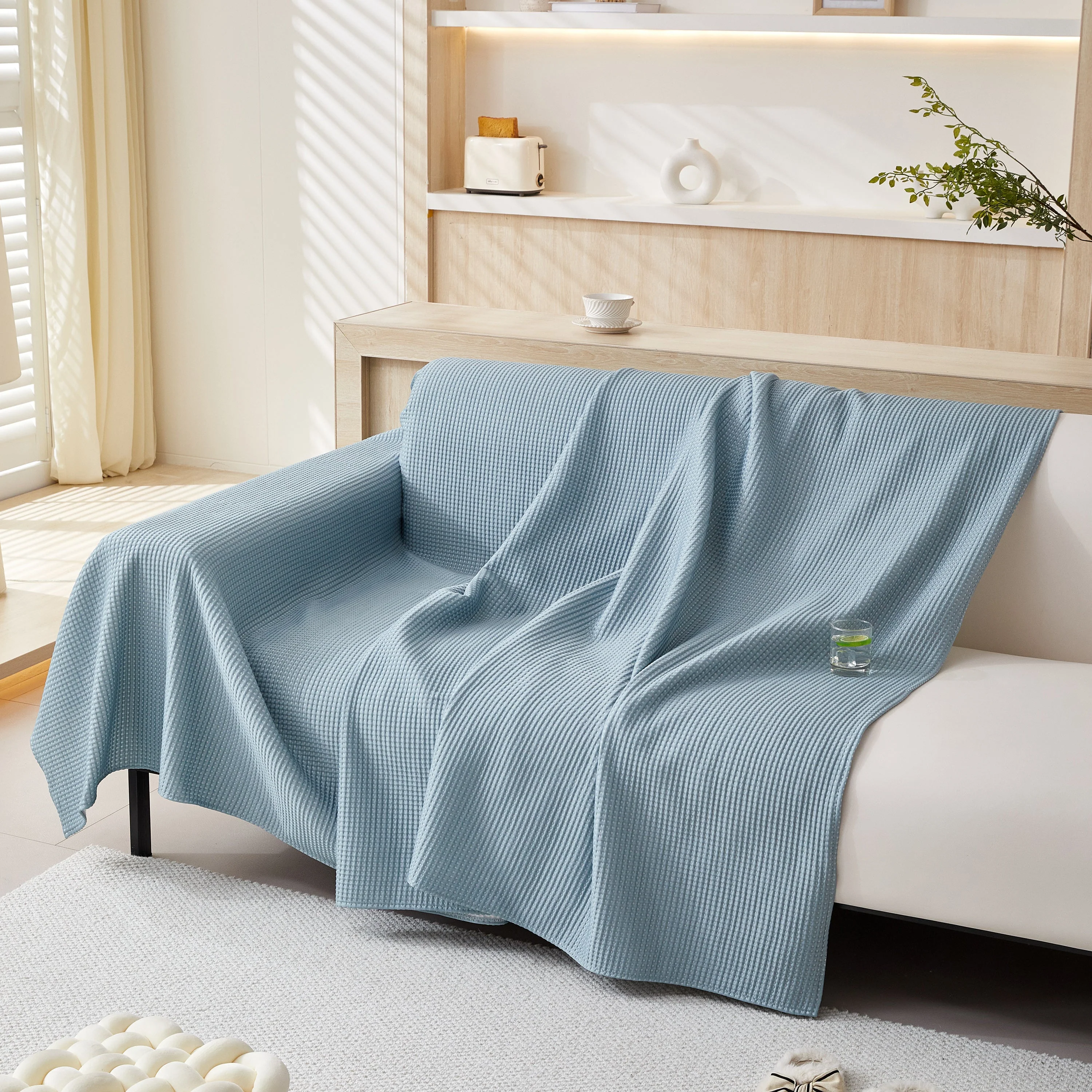Cooling Comfy Throw Sofa Cover, Textured & Breathable, Multi-Use Decorative Couch Covers for Summer - Image 50