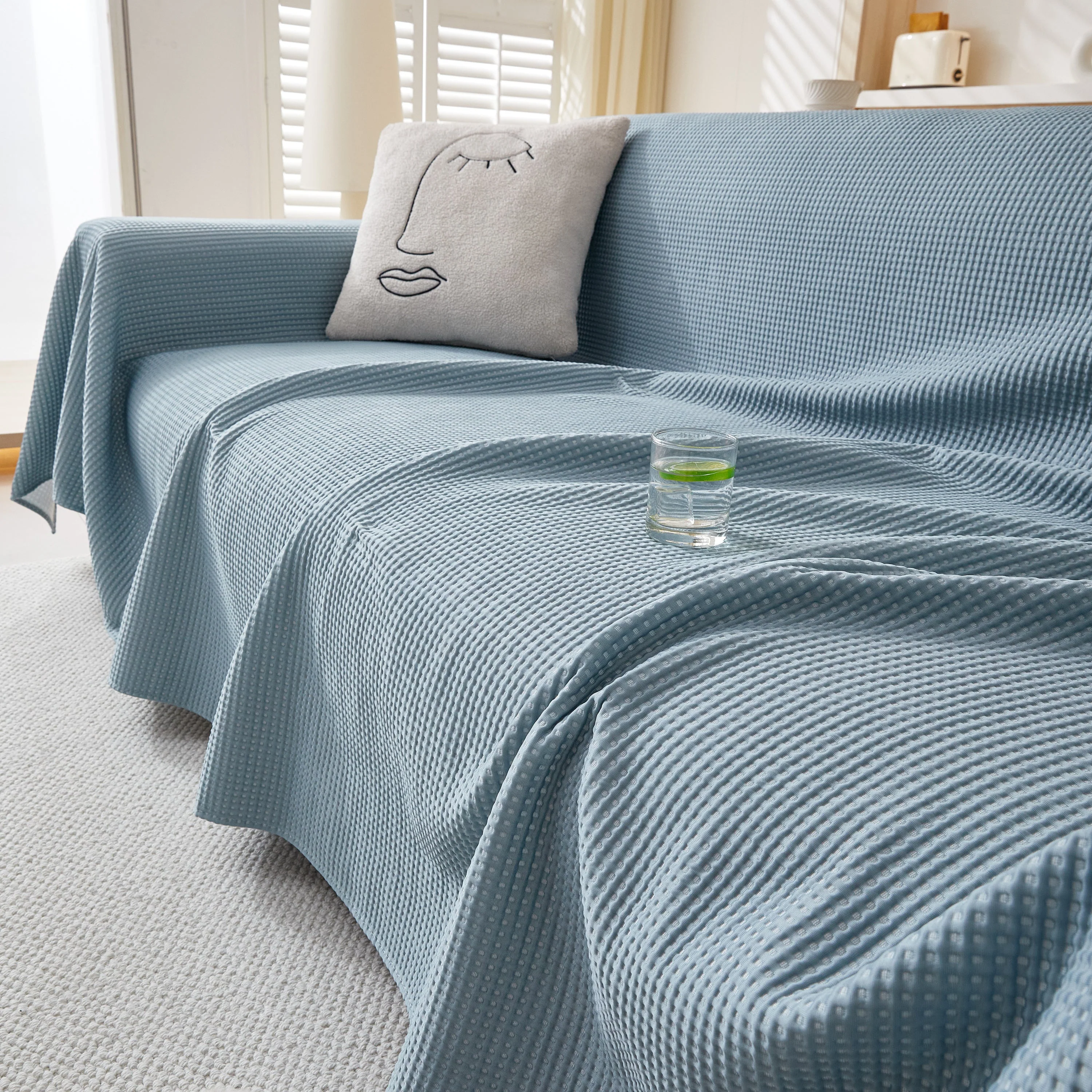 Cooling Comfy Throw Sofa Cover, Textured & Breathable, Multi-Use Decorative Couch Covers for Summer - Image 51
