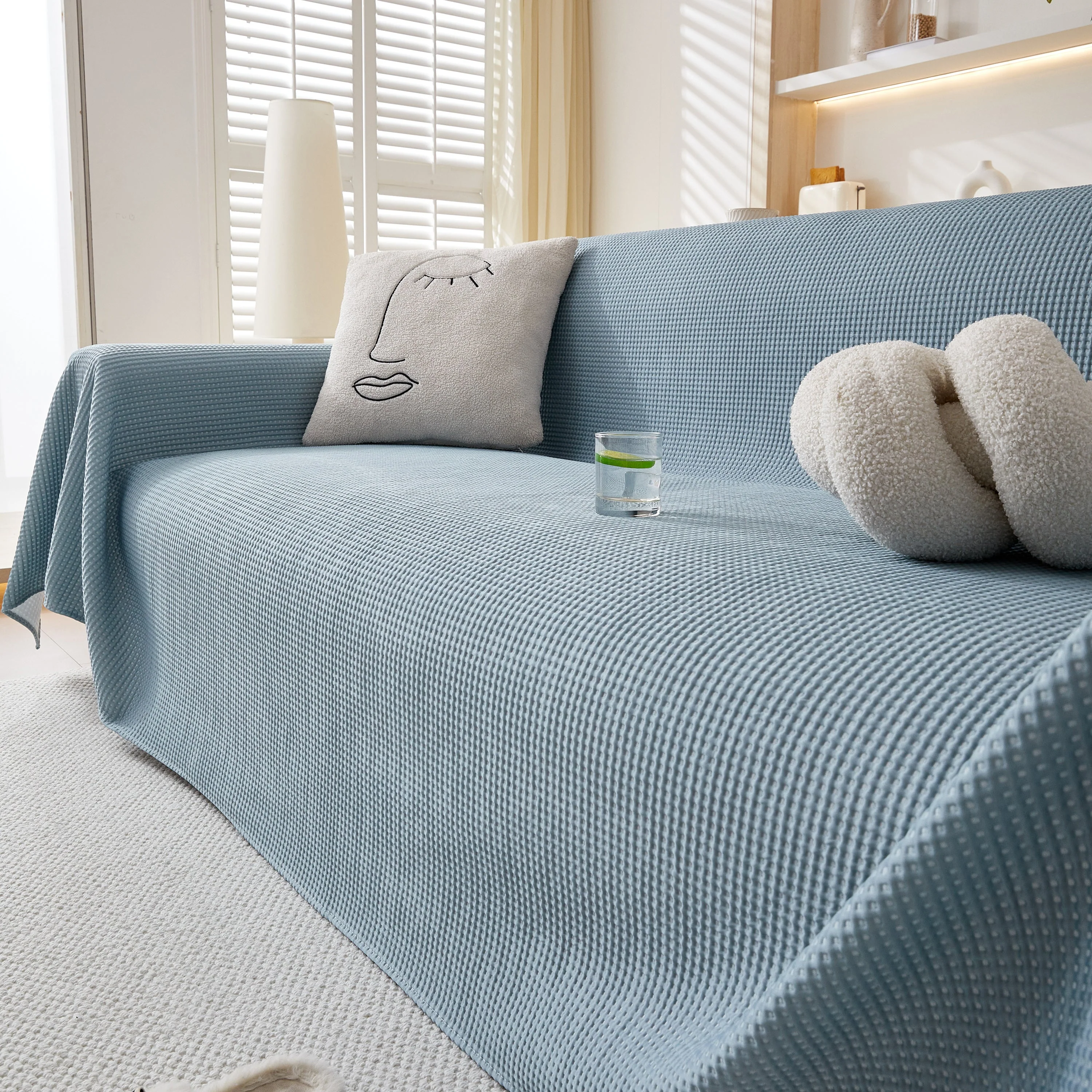 Cooling Comfy Throw Sofa Cover, Textured & Breathable, Multi-Use Decorative Couch Covers for Summer - Image 53