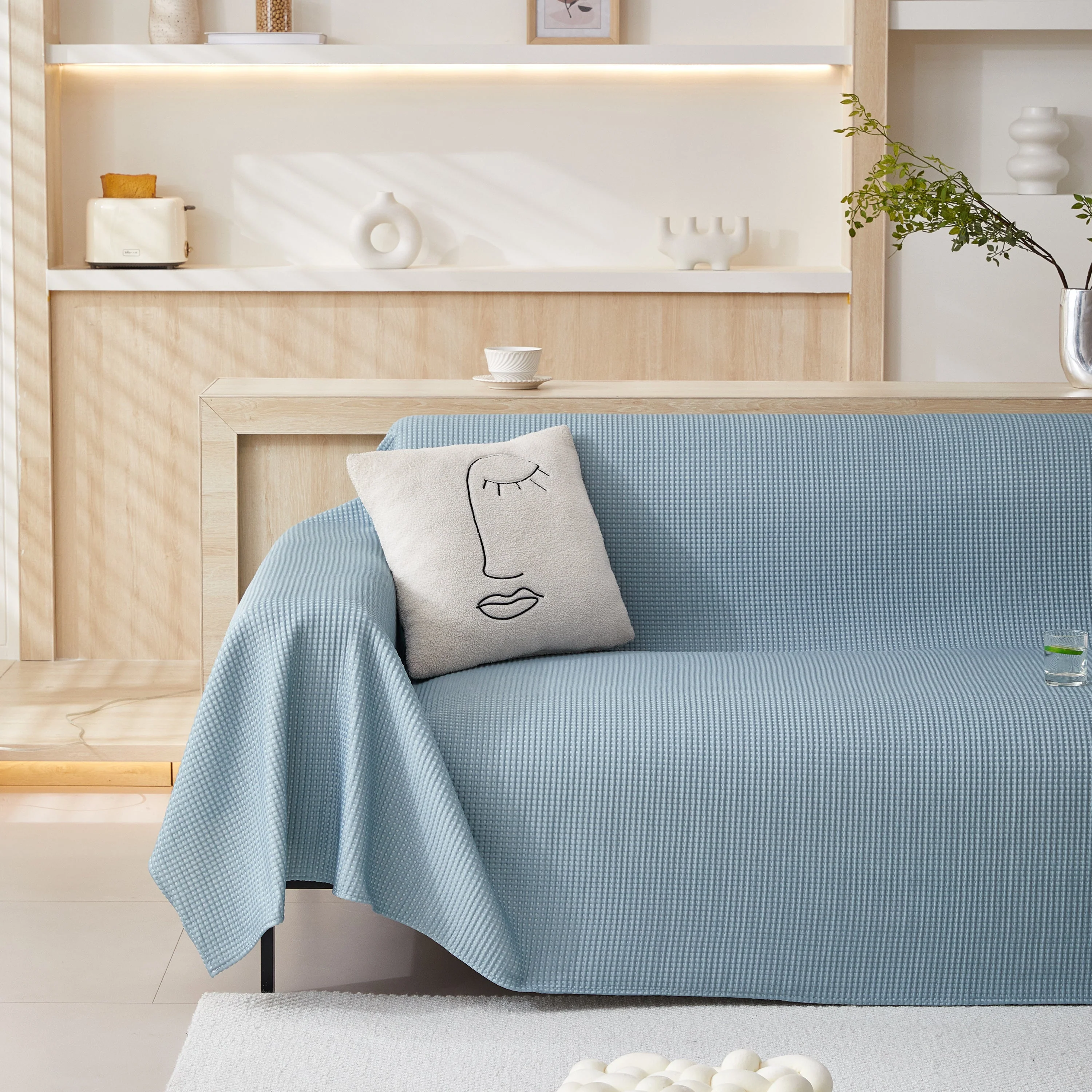 Cooling Comfy Throw Sofa Cover, Textured & Breathable, Multi-Use Decorative Couch Covers for Summer - Image 55