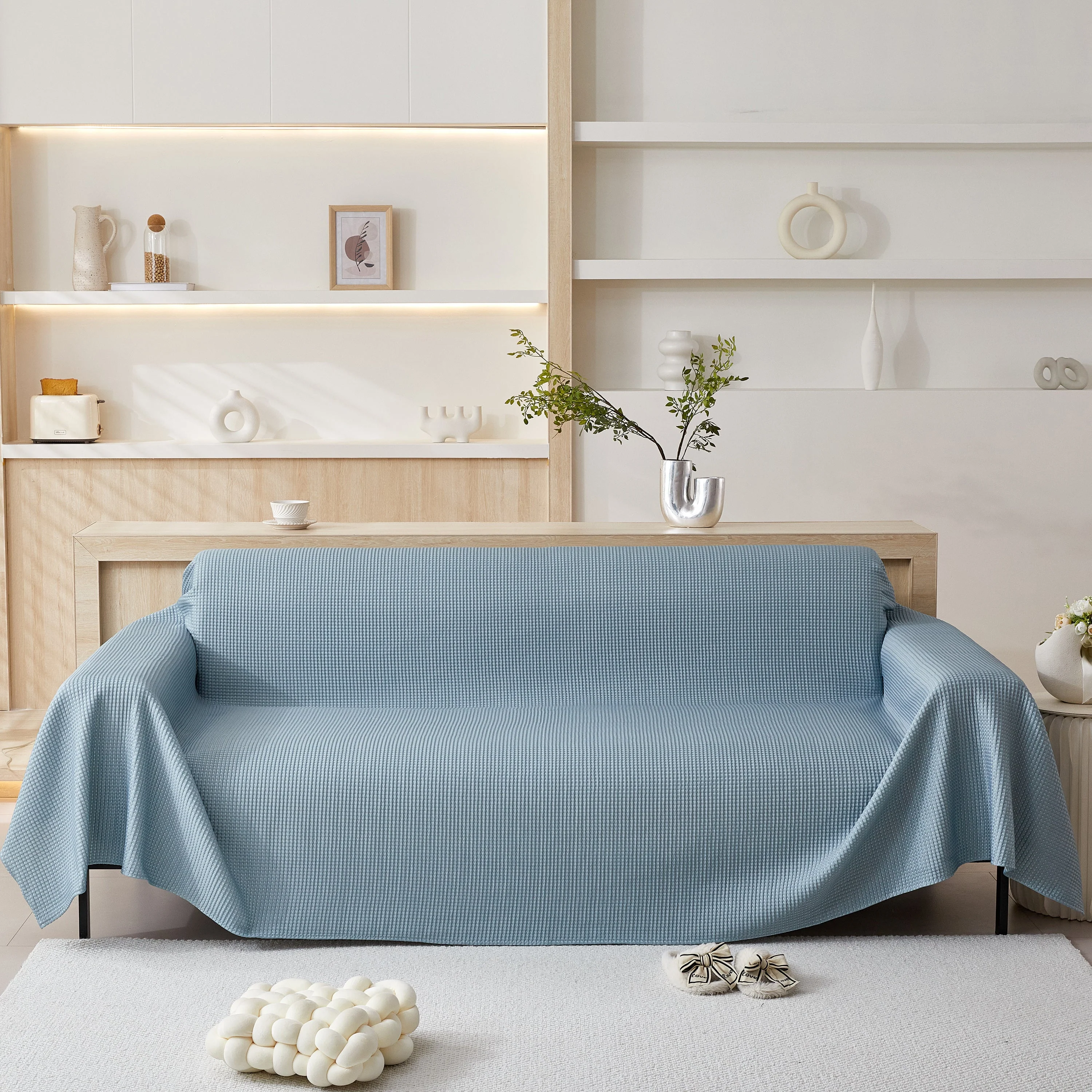 Cooling Comfy Throw Sofa Cover, Textured & Breathable, Multi-Use Decorative Couch Covers for Summer - Image 56