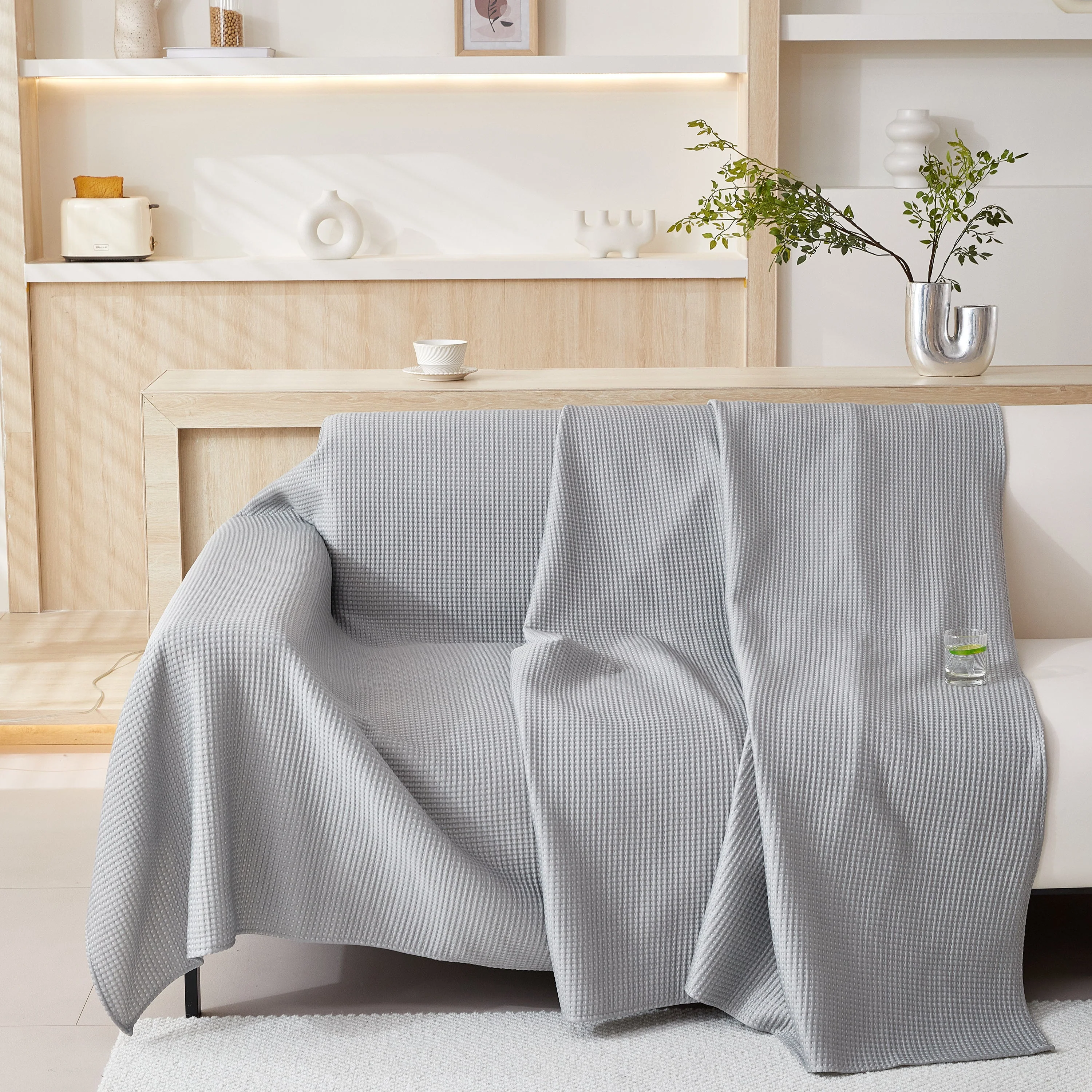 Cooling Comfy Throw Sofa Cover, Textured & Breathable, Multi-Use Decorative Couch Covers for Summer - Image 7