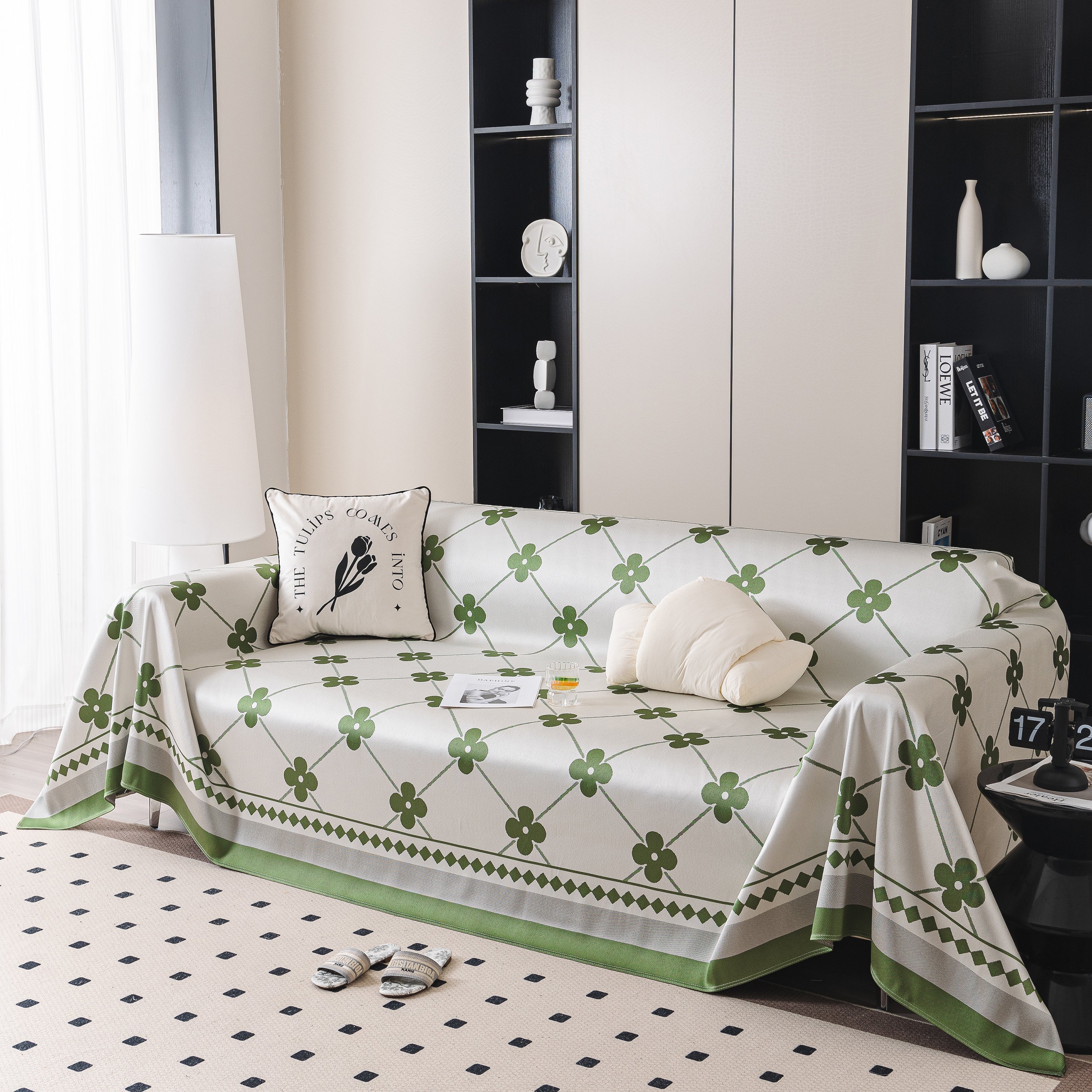 Cooling Four-Leaf Clover Hope Faith Love Luck Summer Comfy Ice Silk Furniture Throw Covers for Sofas - Image 13