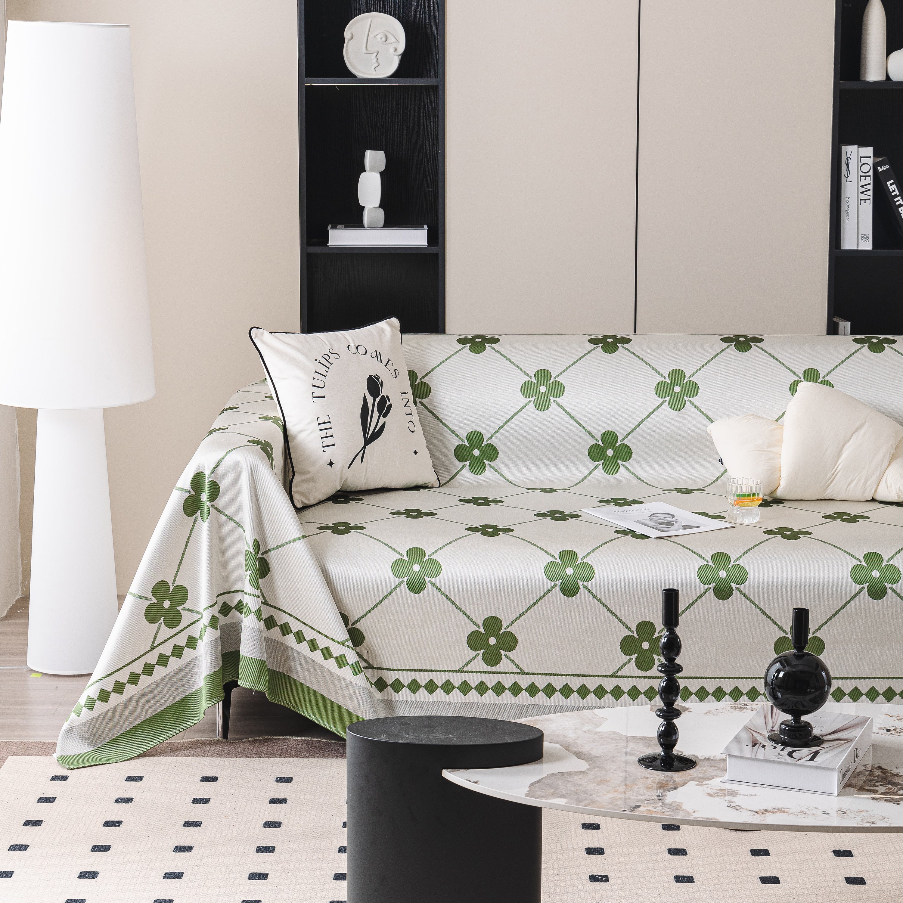Cooling Four-Leaf Clover Hope Faith Love Luck Summer Comfy Ice Silk Furniture Throw Covers for Sofas - Image 14