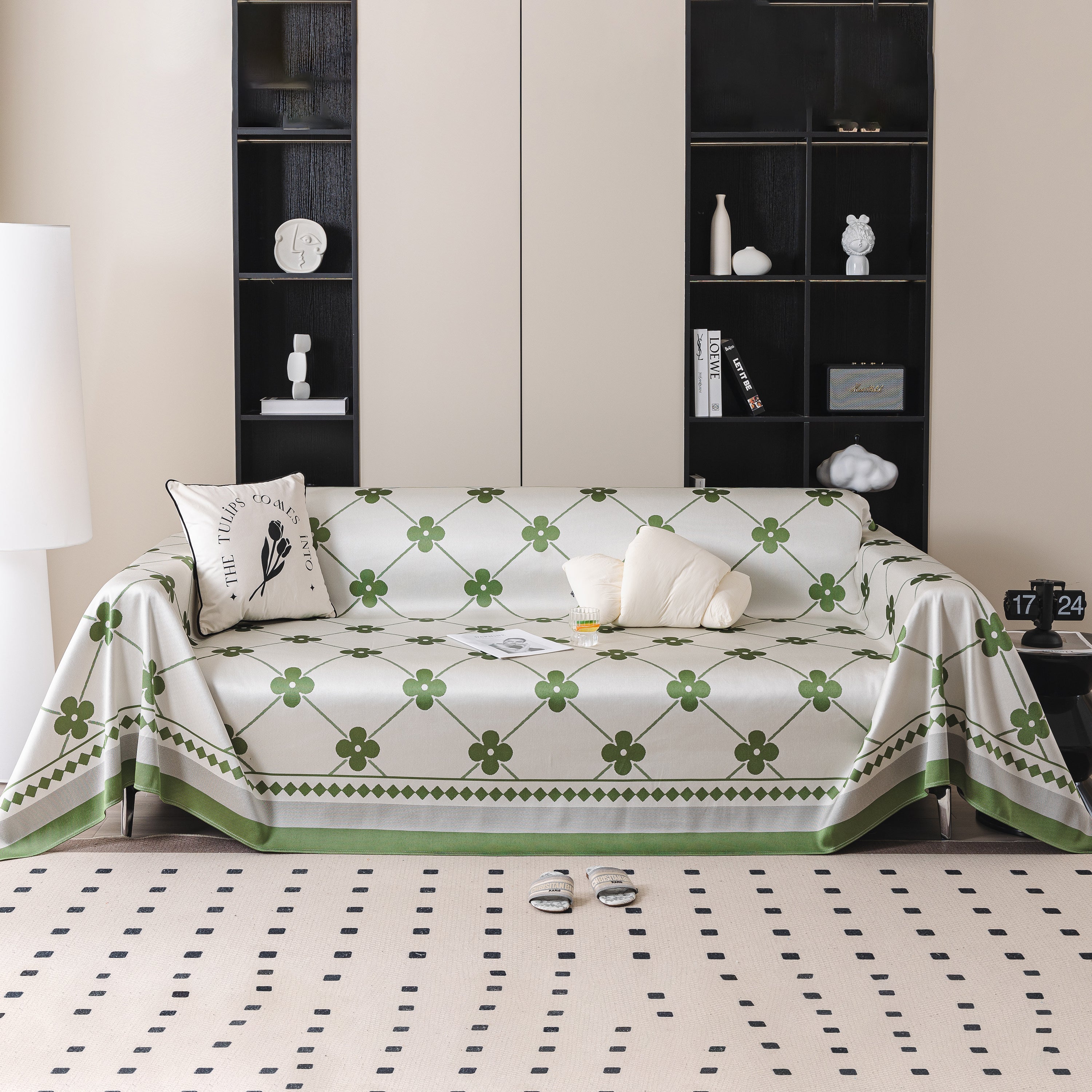 Cooling Four-Leaf Clover Hope Faith Love Luck Summer Comfy Ice Silk Furniture Throw Covers for Sofas - Image 15