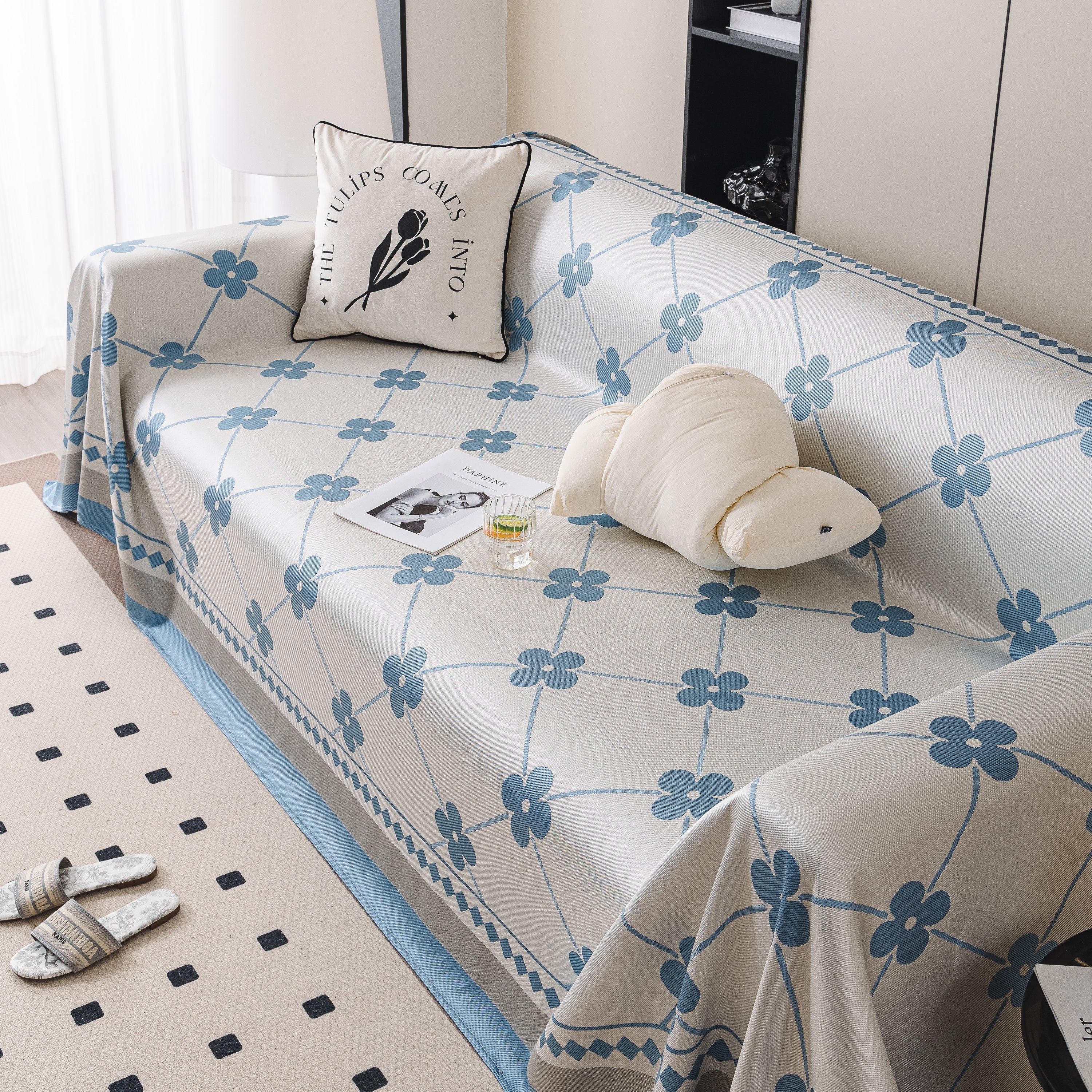Cooling Four-Leaf Clover Hope Faith Love Luck Summer Comfy Ice Silk Furniture Throw Covers for Sofas - Image 26