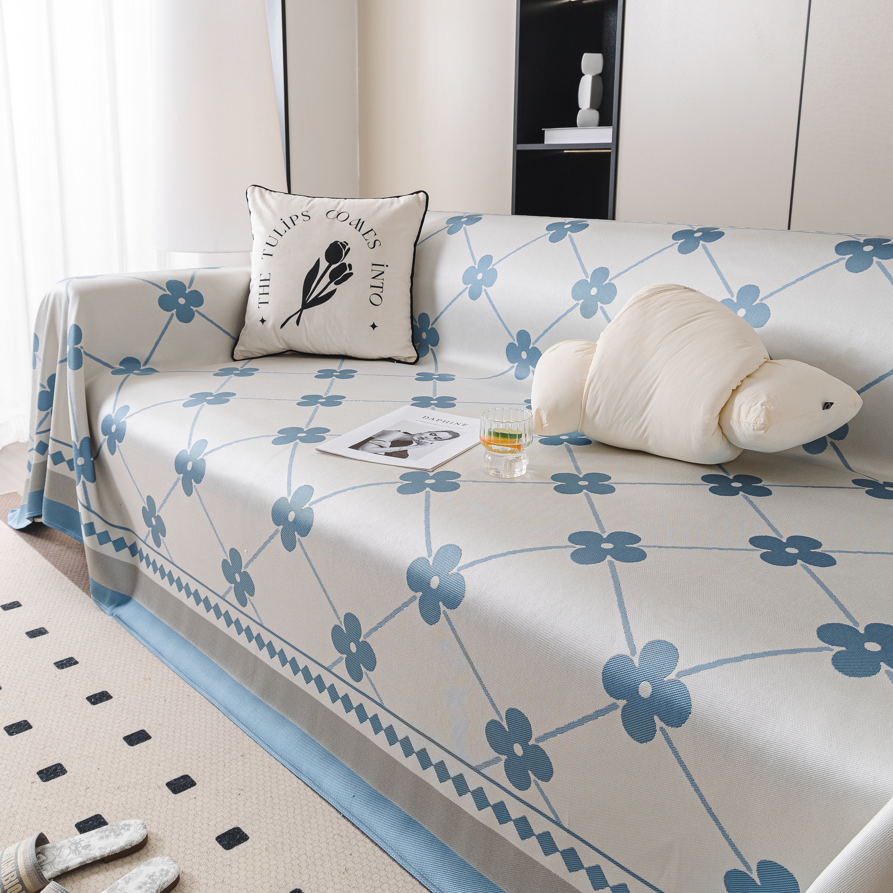 Cooling Four-Leaf Clover Hope Faith Love Luck Summer Comfy Ice Silk Furniture Throw Covers for Sofas - Image 27