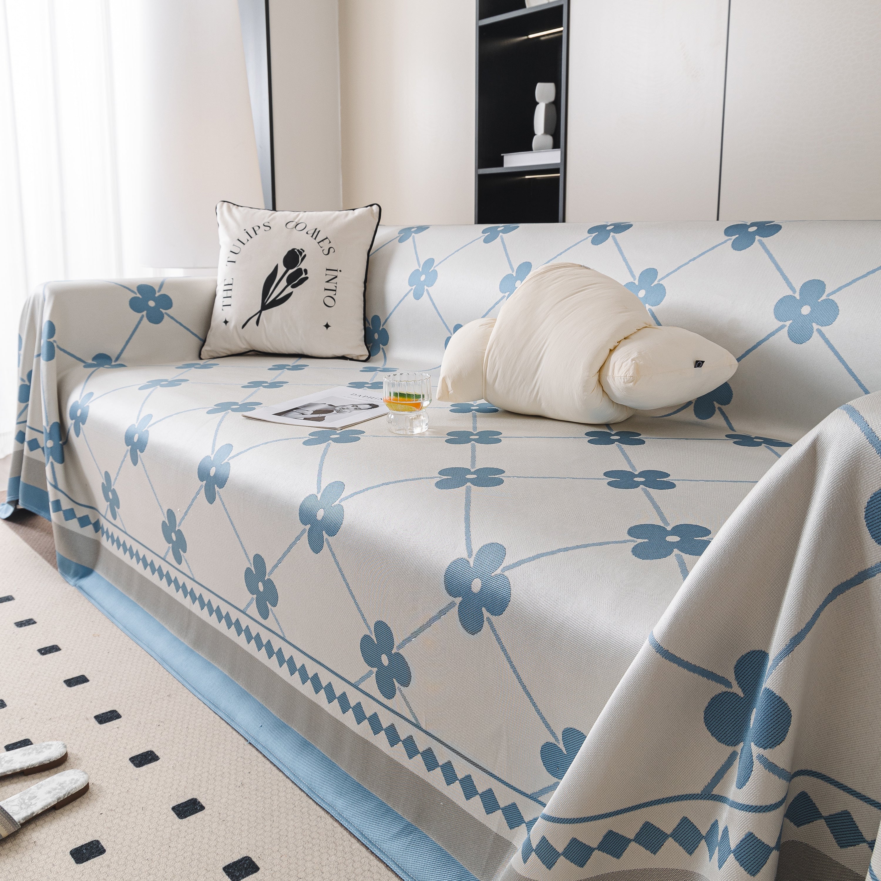 Cooling Four-Leaf Clover Hope Faith Love Luck Summer Comfy Ice Silk Furniture Throw Covers for Sofas - Image 28