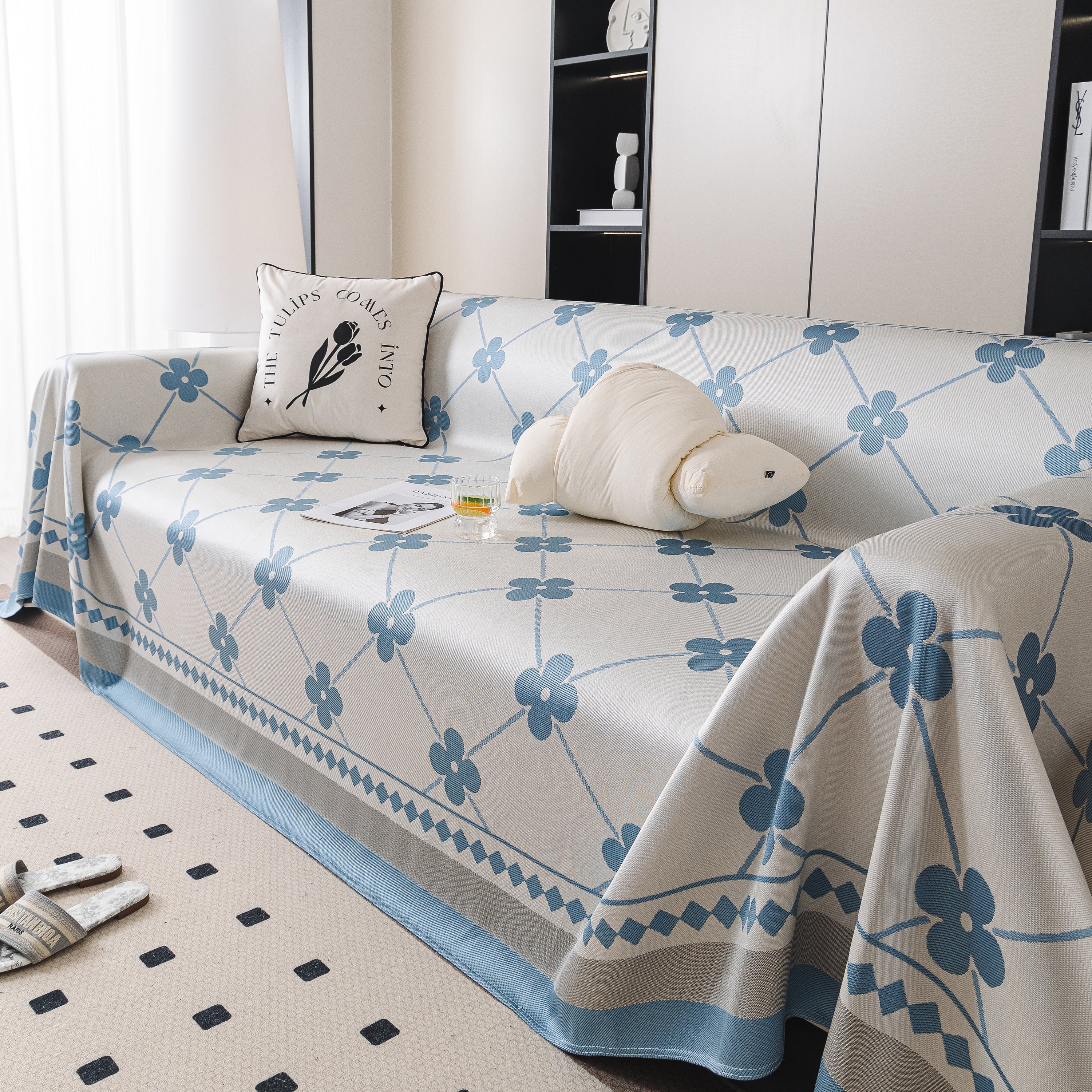 Cooling Four-Leaf Clover Hope Faith Love Luck Summer Comfy Ice Silk Furniture Throw Covers for Sofas - Image 29