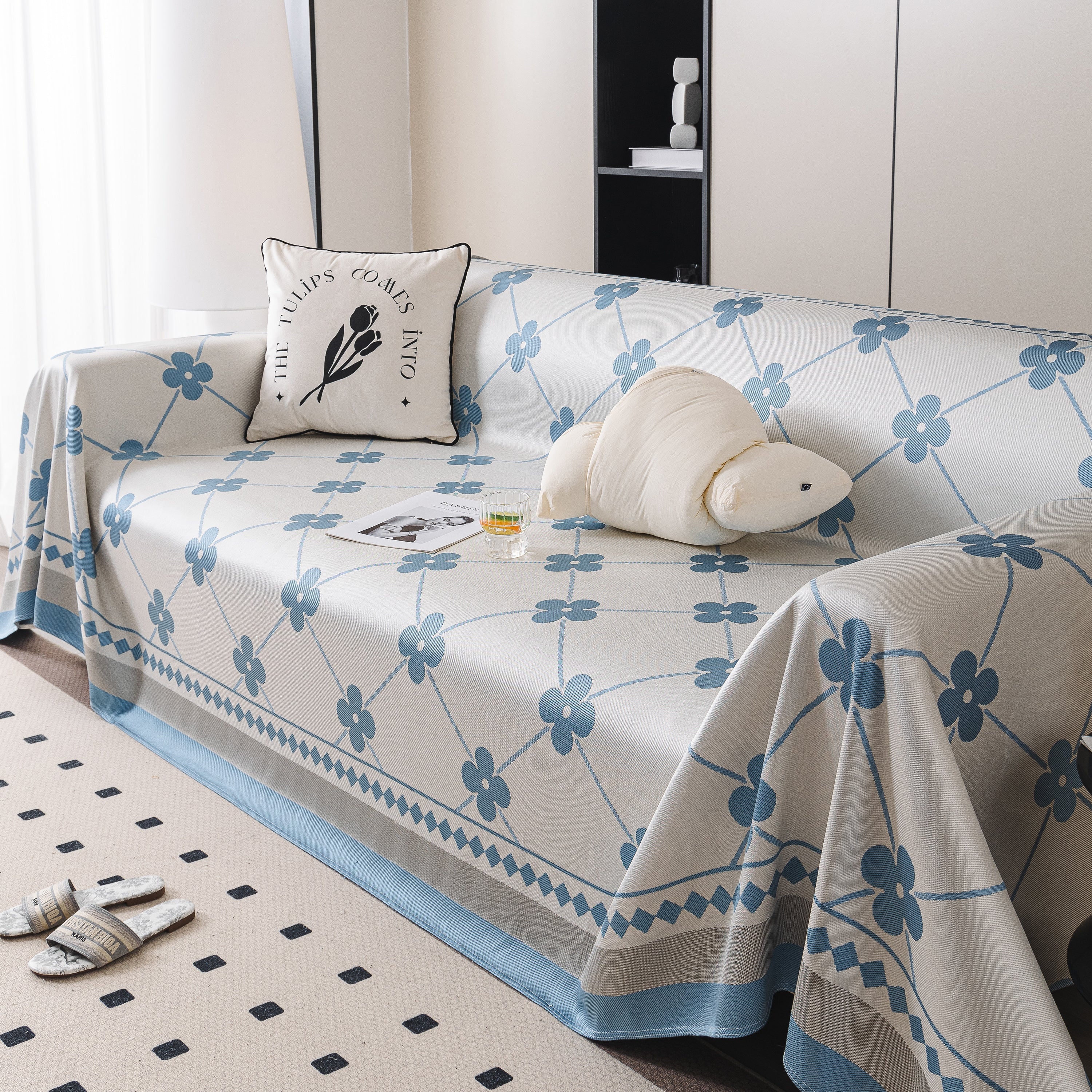 Cooling Four-Leaf Clover Hope Faith Love Luck Summer Comfy Ice Silk Furniture Throw Covers for Sofas - Image 31