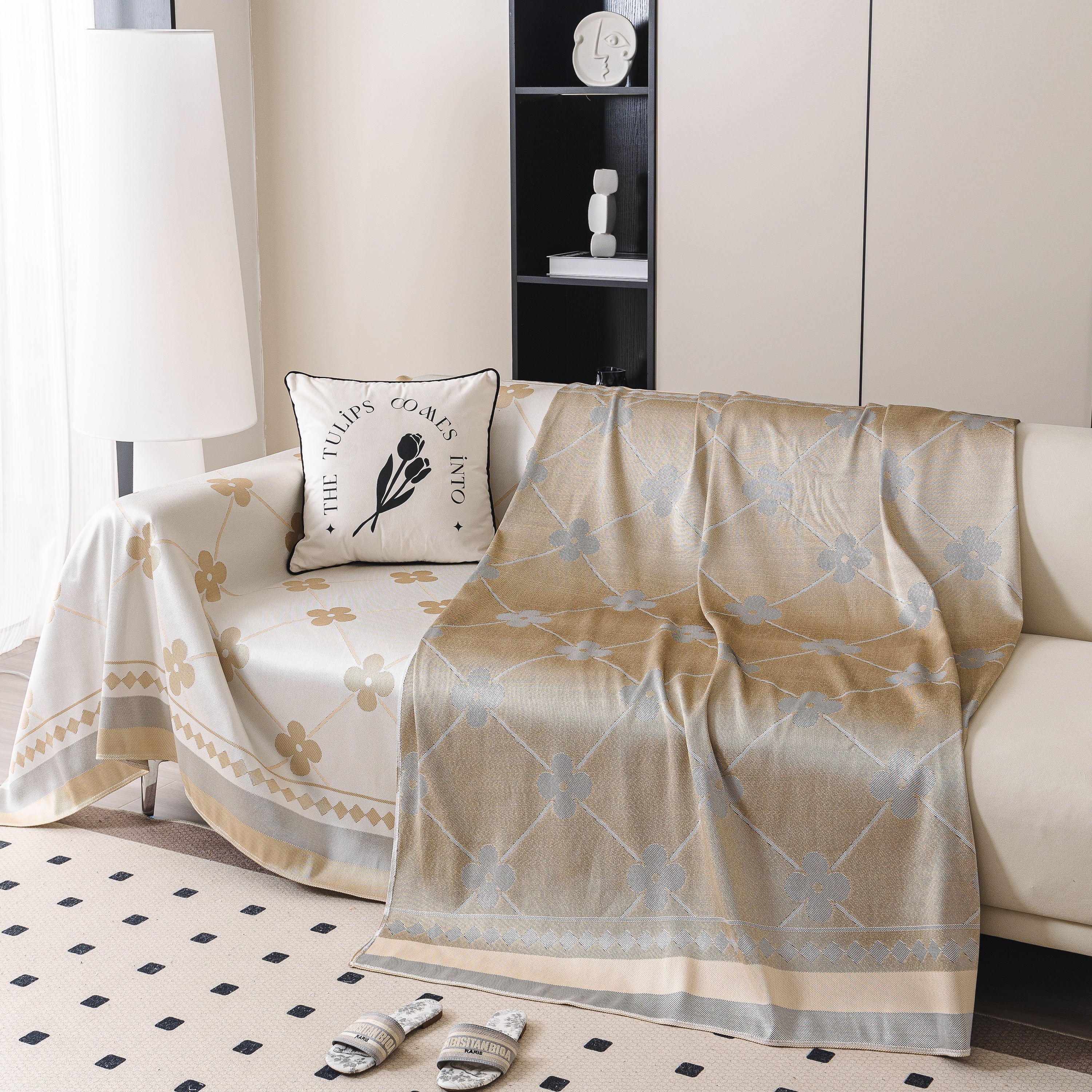 Cooling Four-Leaf Clover Hope Faith Love Luck Summer Comfy Ice Silk Furniture Throw Covers for Sofas - Image 43