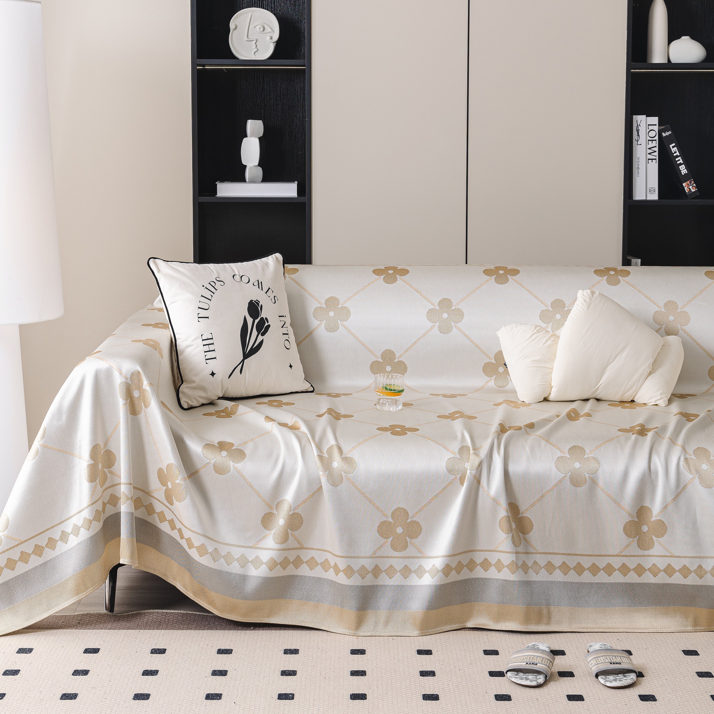 Cooling Four-Leaf Clover Hope Faith Love Luck Summer Comfy Ice Silk Furniture Throw Covers for Sofas - Image 44