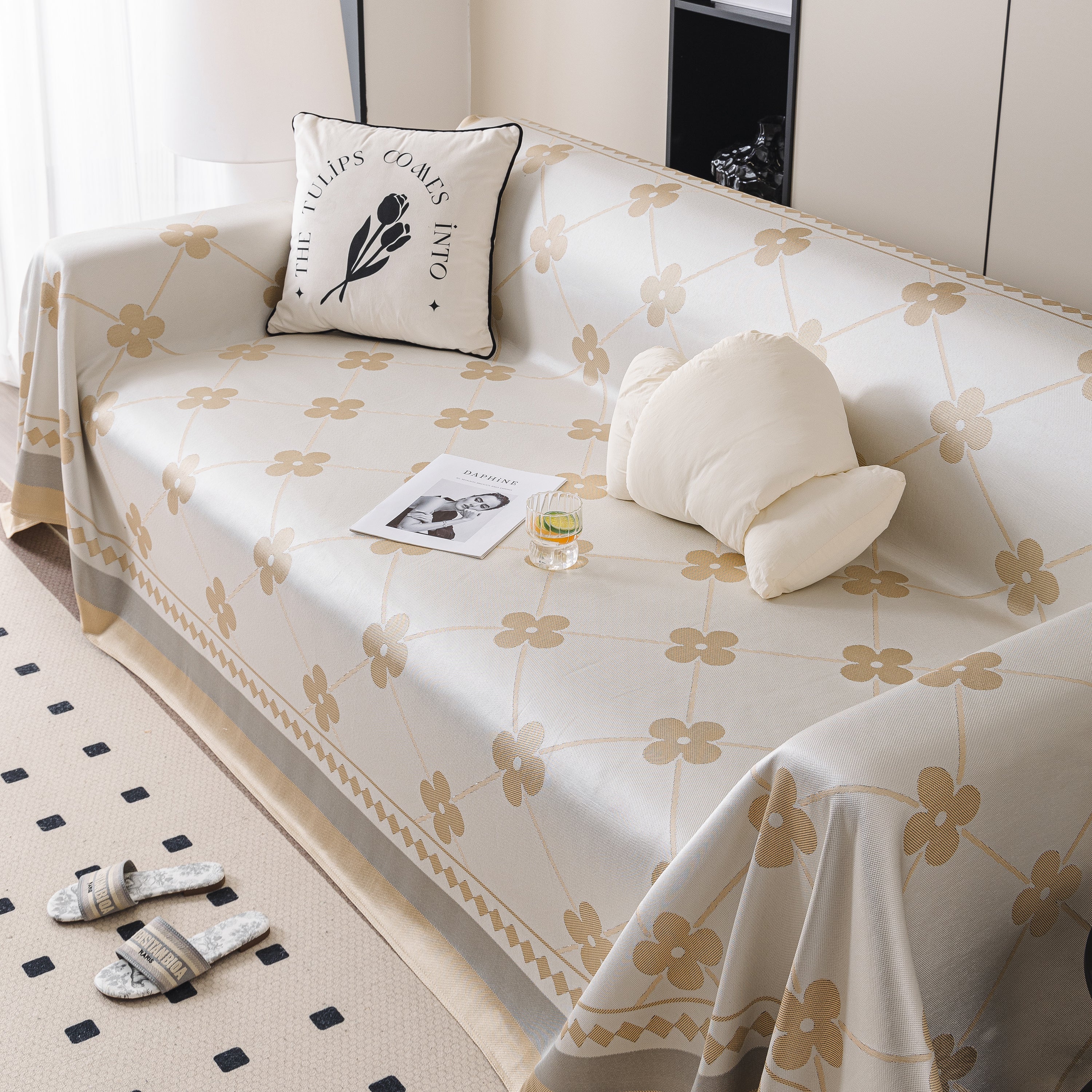 Cooling Four-Leaf Clover Hope Faith Love Luck Summer Comfy Ice Silk Furniture Throw Covers for Sofas - Image 46