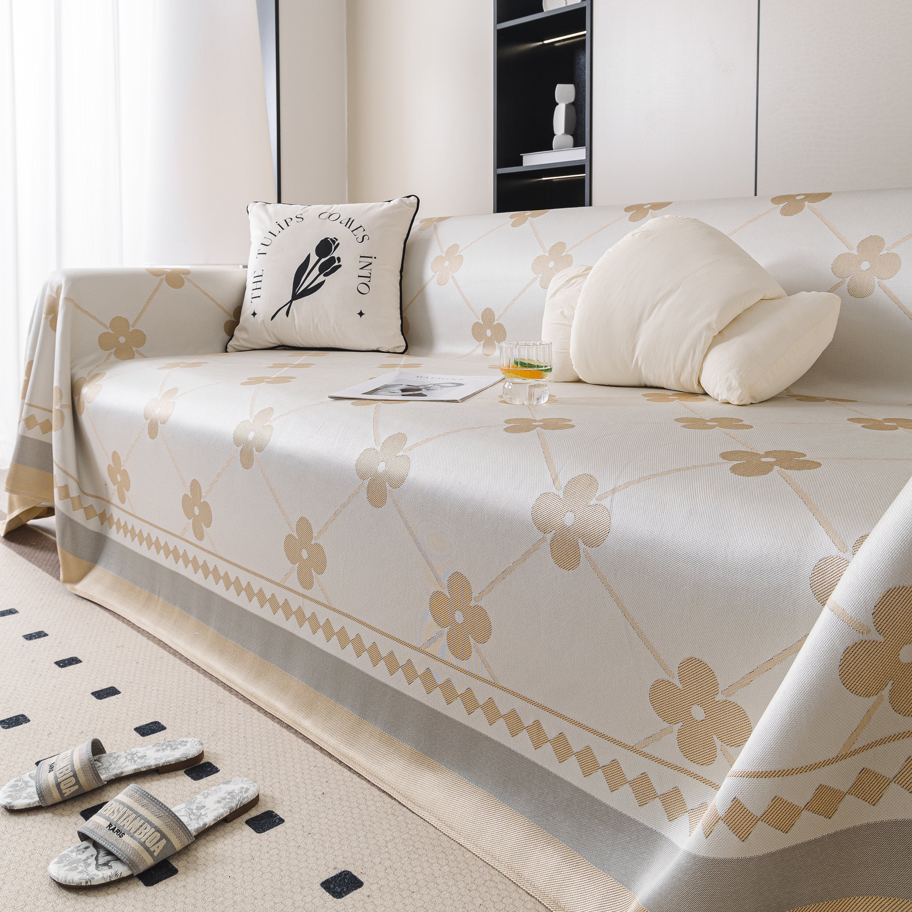 Cooling Four-Leaf Clover Hope Faith Love Luck Summer Comfy Ice Silk Furniture Throw Covers for Sofas - Image 47