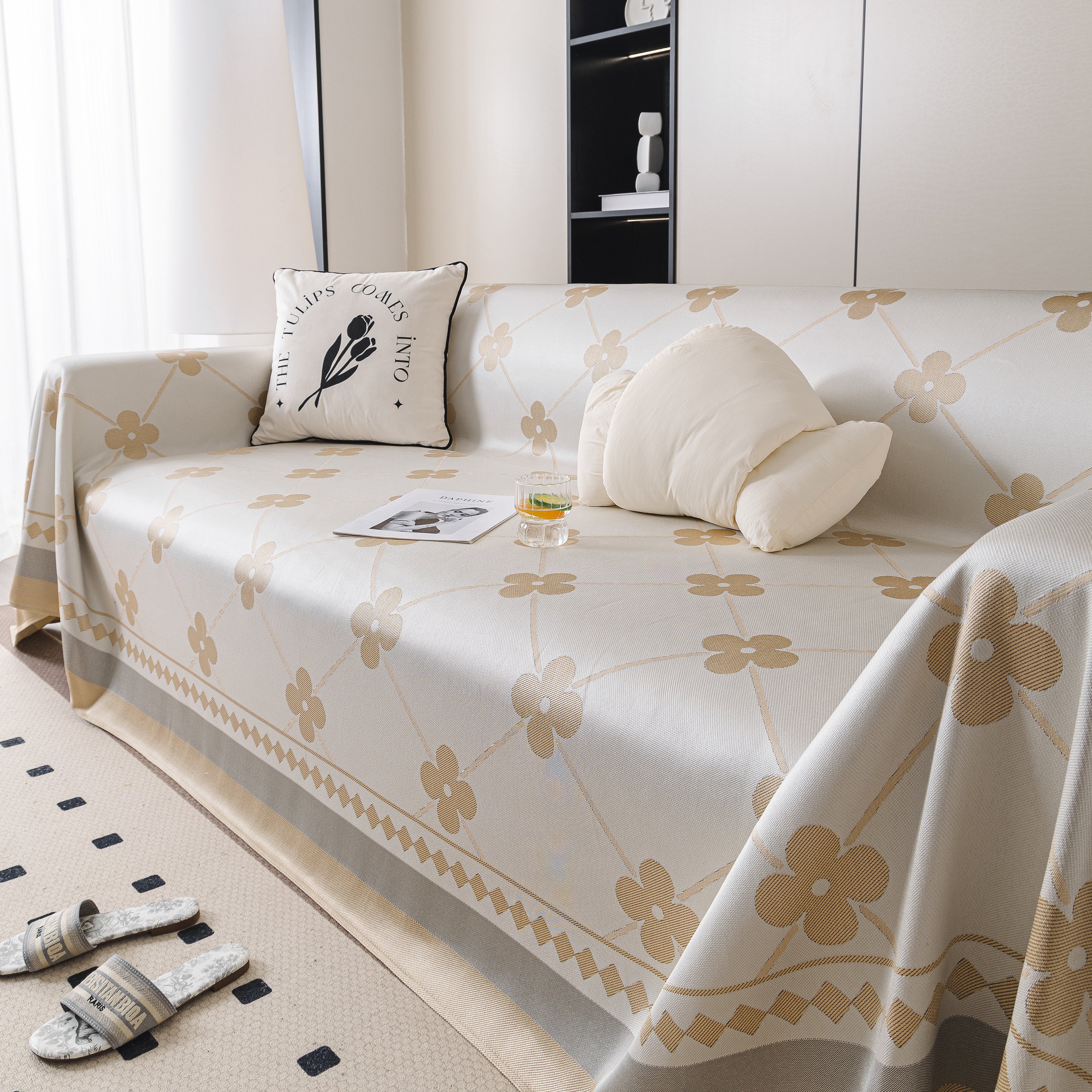 Cooling Four-Leaf Clover Hope Faith Love Luck Summer Comfy Ice Silk Furniture Throw Covers for Sofas - Image 48