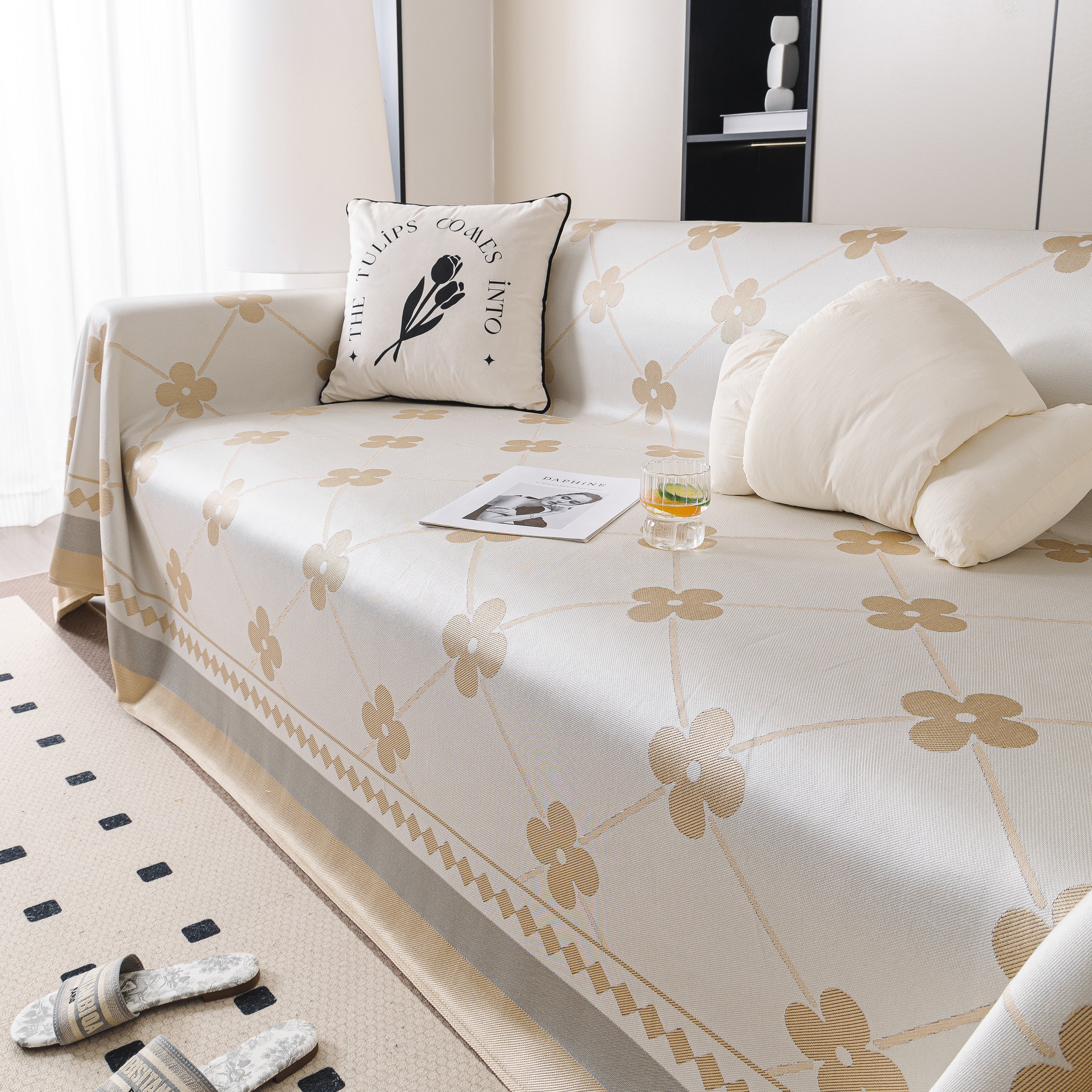Cooling Four-Leaf Clover Hope Faith Love Luck Summer Comfy Ice Silk Furniture Throw Covers for Sofas - Image 49