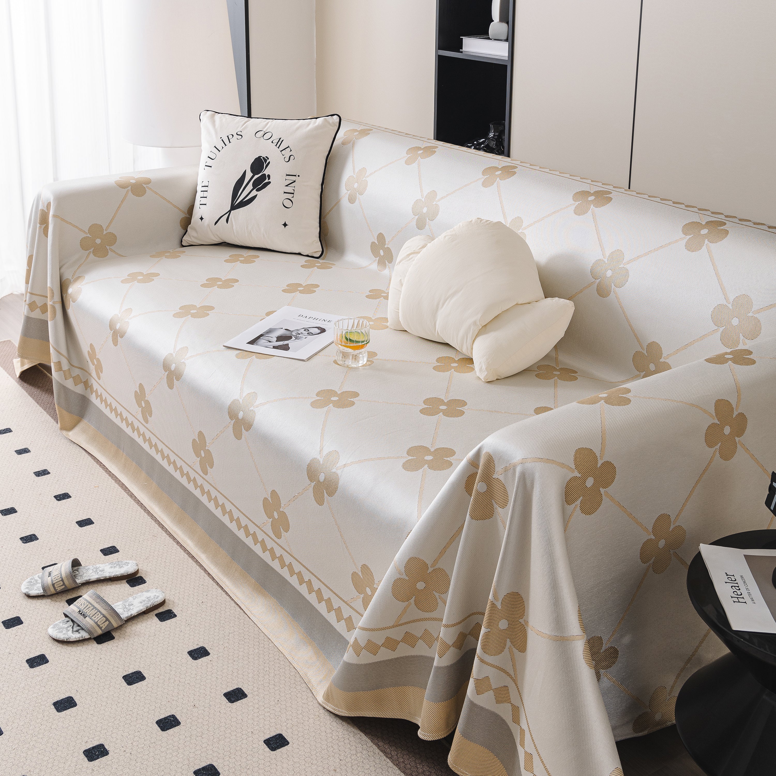 Cooling Four-Leaf Clover Hope Faith Love Luck Summer Comfy Ice Silk Furniture Throw Covers for Sofas - Image 50