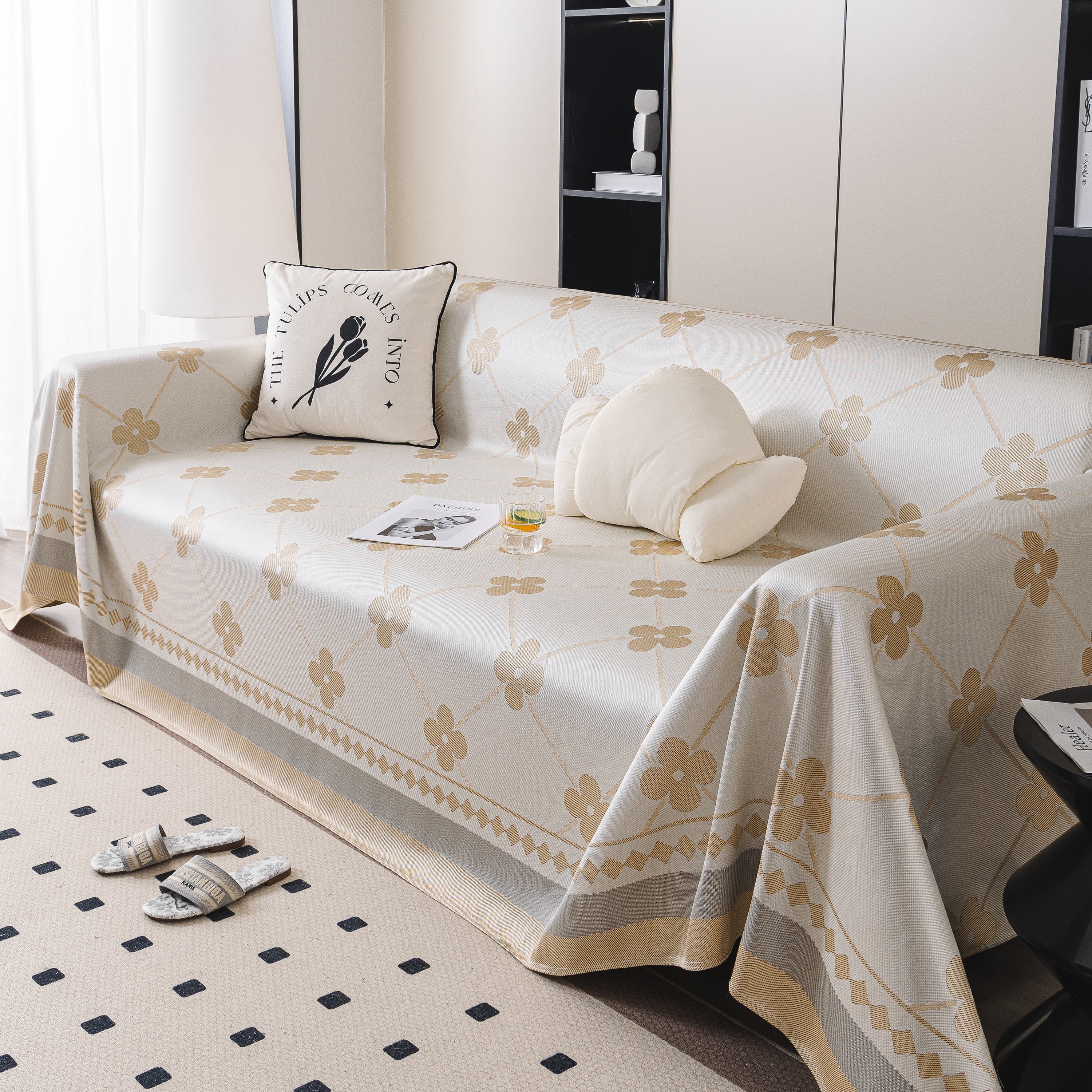 Cooling Four-Leaf Clover Hope Faith Love Luck Summer Comfy Ice Silk Furniture Throw Covers for Sofas - Image 51