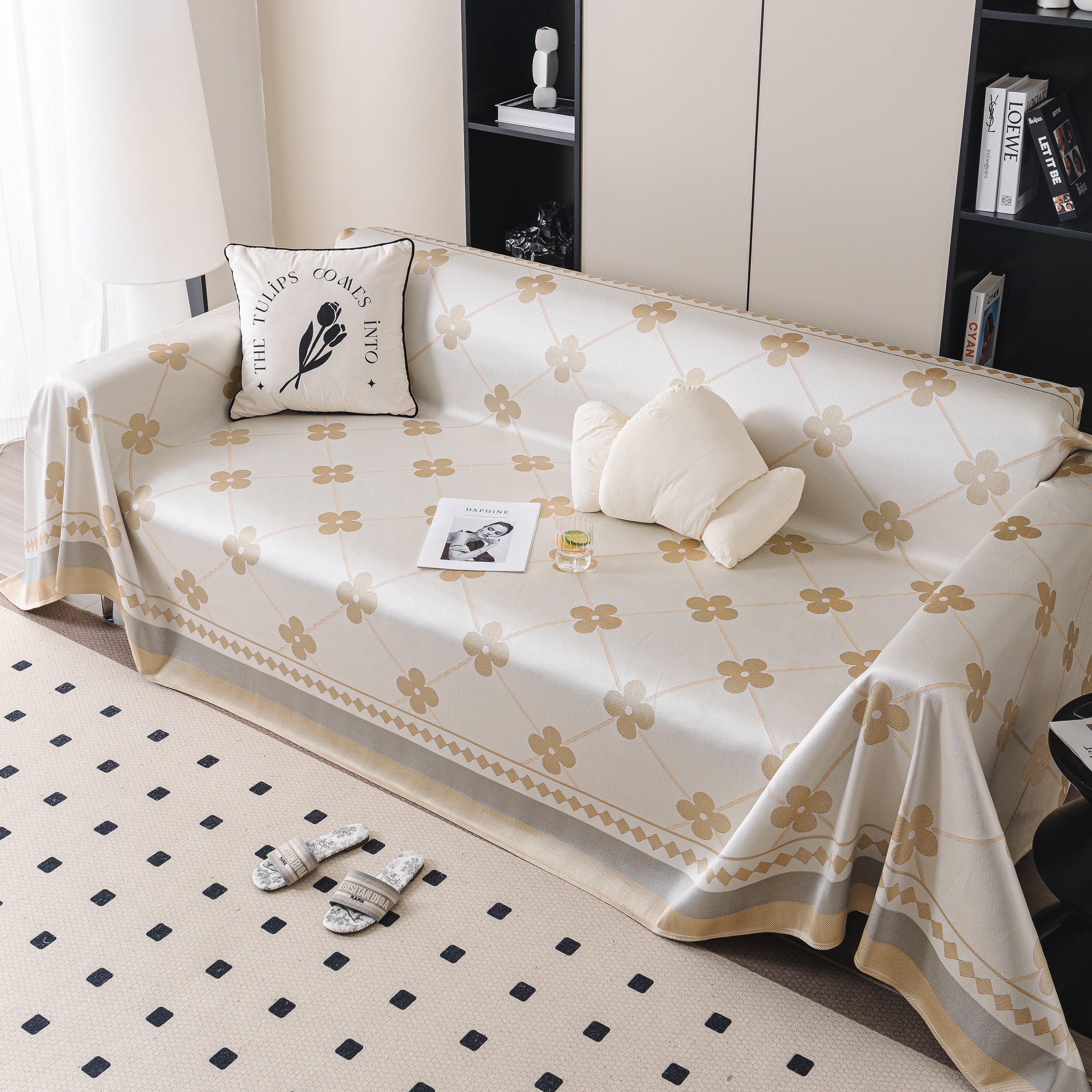 Cooling Four-Leaf Clover Hope Faith Love Luck Summer Comfy Ice Silk Furniture Throw Covers for Sofas - Image 52