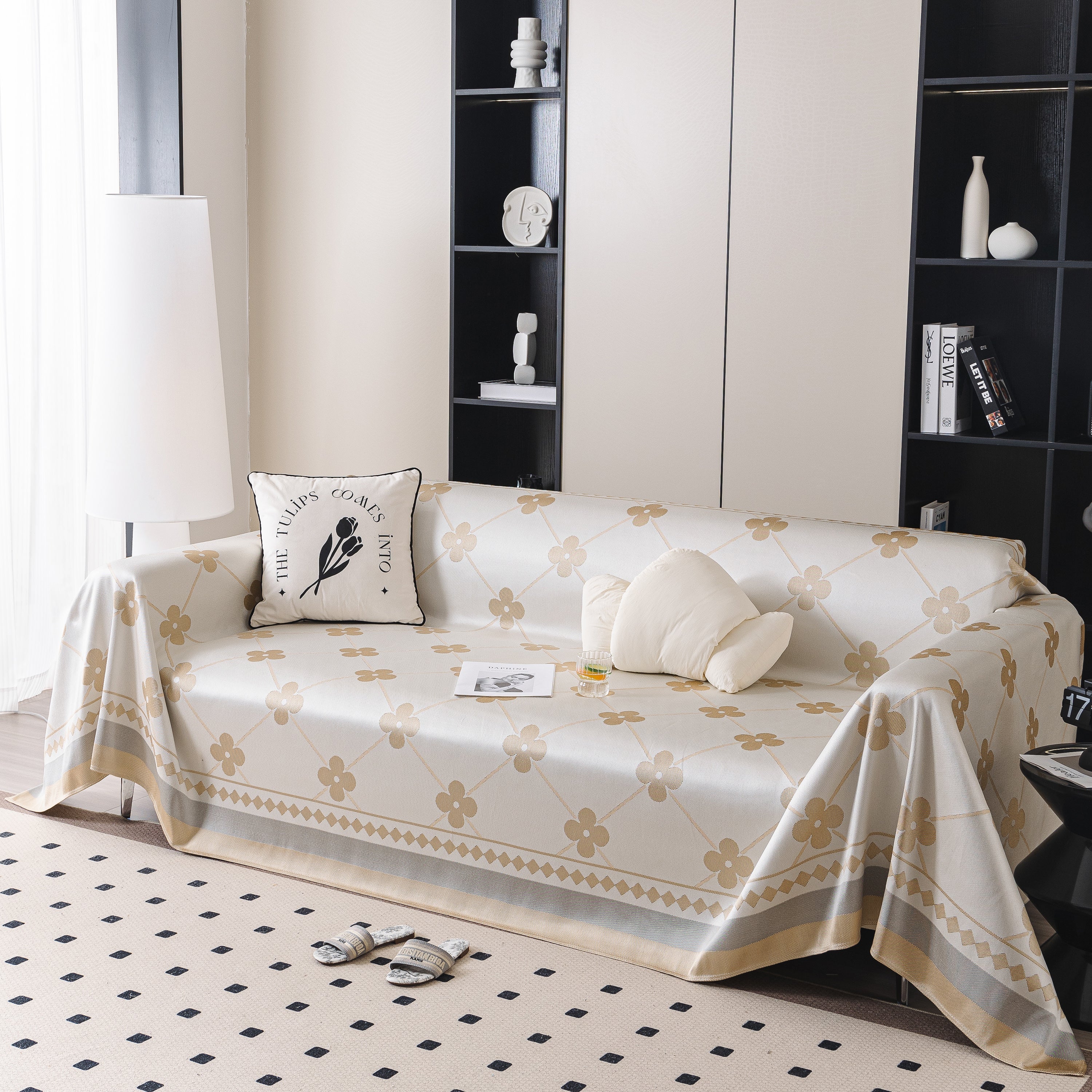 Cooling Four-Leaf Clover Hope Faith Love Luck Summer Comfy Ice Silk Furniture Throw Covers for Sofas - Image 53