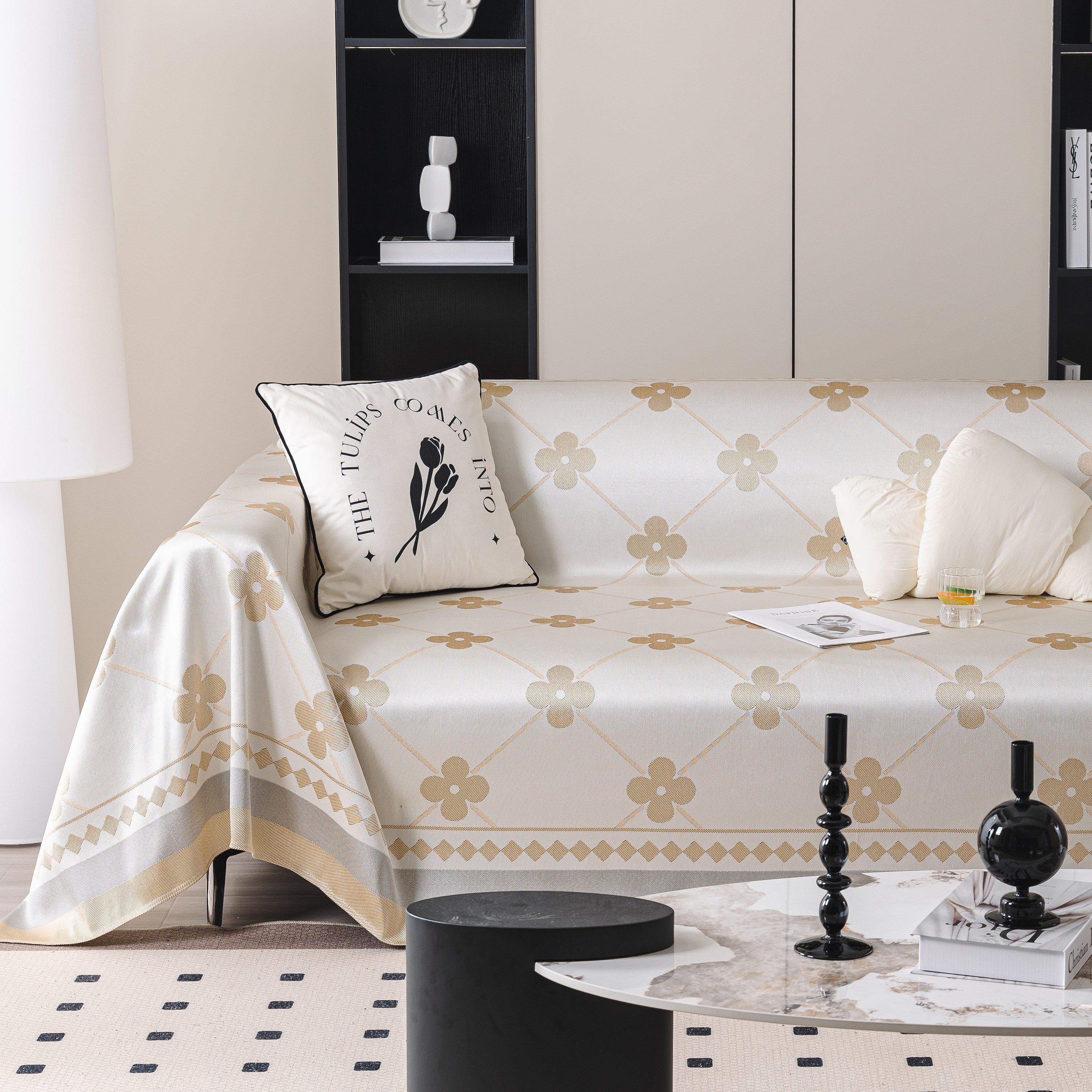 Cooling Four-Leaf Clover Hope Faith Love Luck Summer Comfy Ice Silk Furniture Throw Covers for Sofas - Image 54