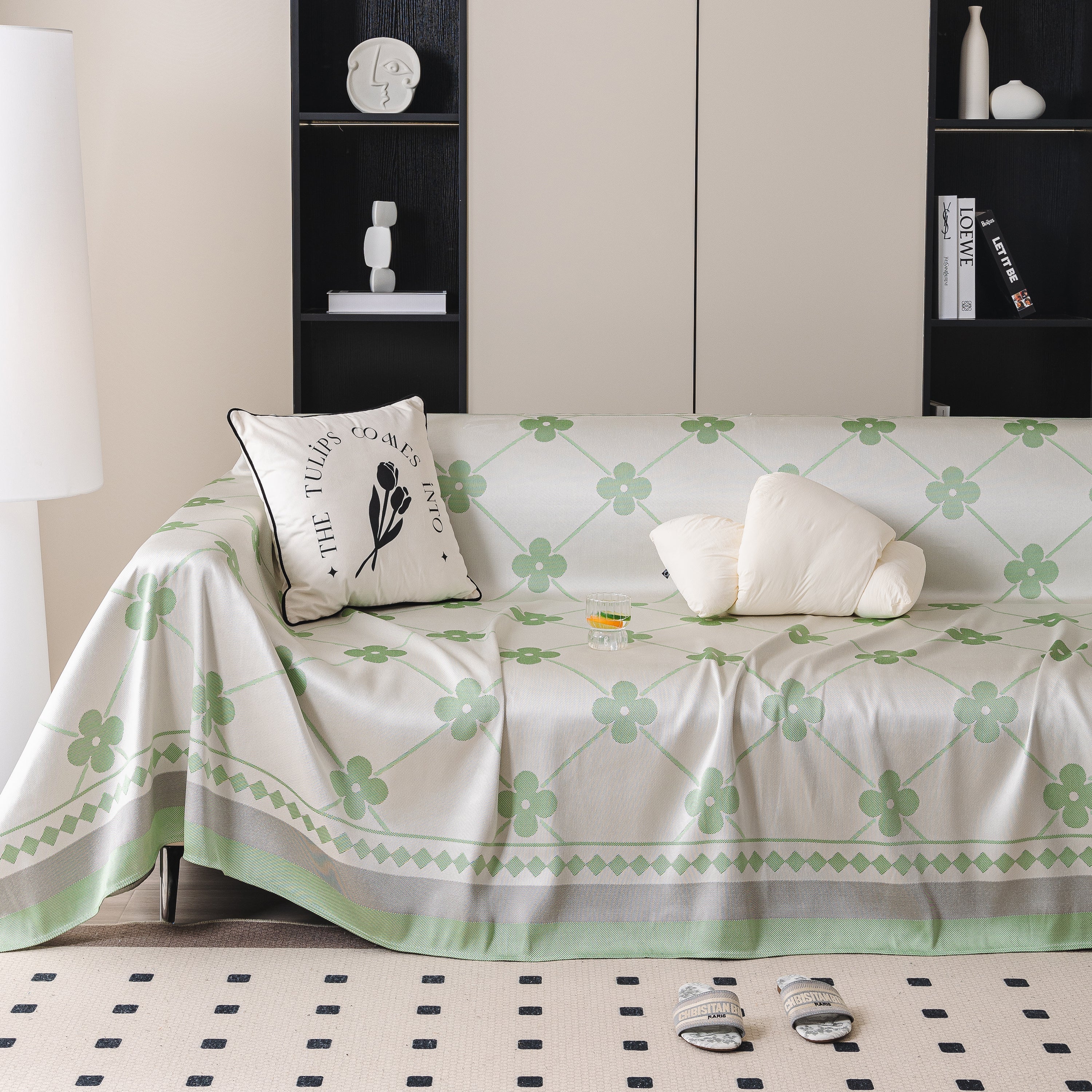 Cooling Four-Leaf Clover Hope Faith Love Luck Summer Comfy Ice Silk Furniture Throw Covers for Sofas - Image 62