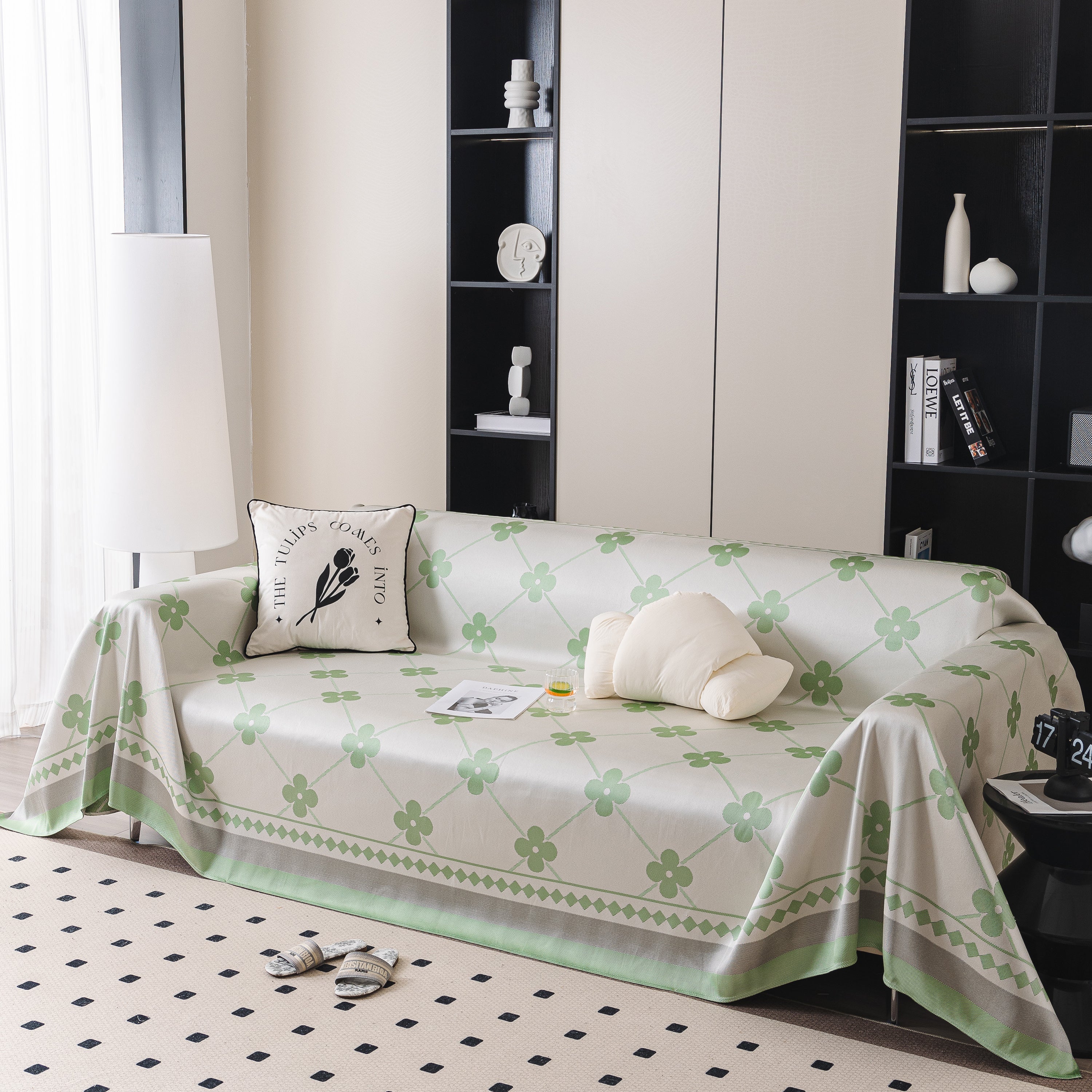 Cooling Four-Leaf Clover Hope Faith Love Luck Summer Comfy Ice Silk Furniture Throw Covers for Sofas - Image 72