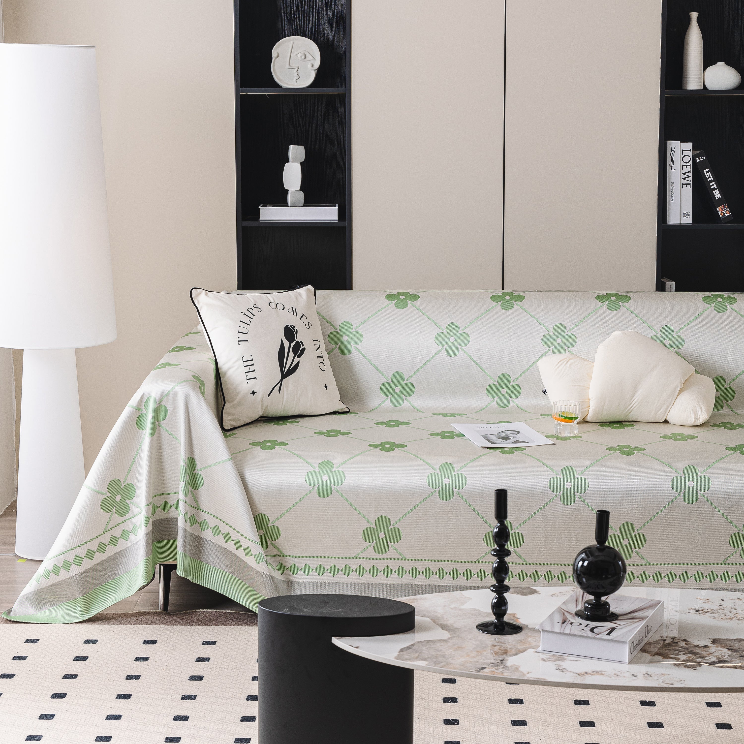 Cooling Four-Leaf Clover Hope Faith Love Luck Summer Comfy Ice Silk Furniture Throw Covers for Sofas - Image 73