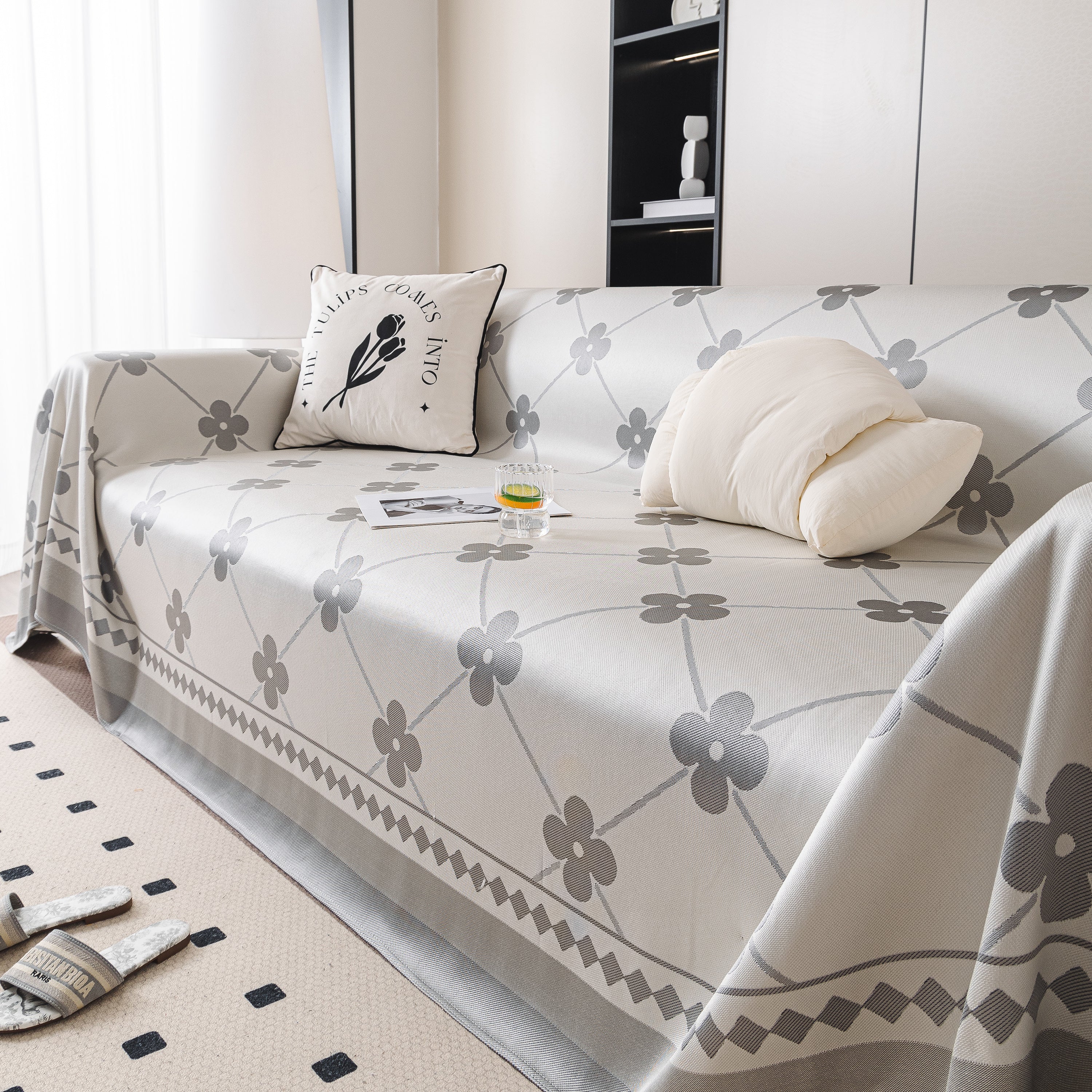 Cooling Four-Leaf Clover Hope Faith Love Luck Summer Comfy Ice Silk Furniture Throw Covers for Sofas - Image 84