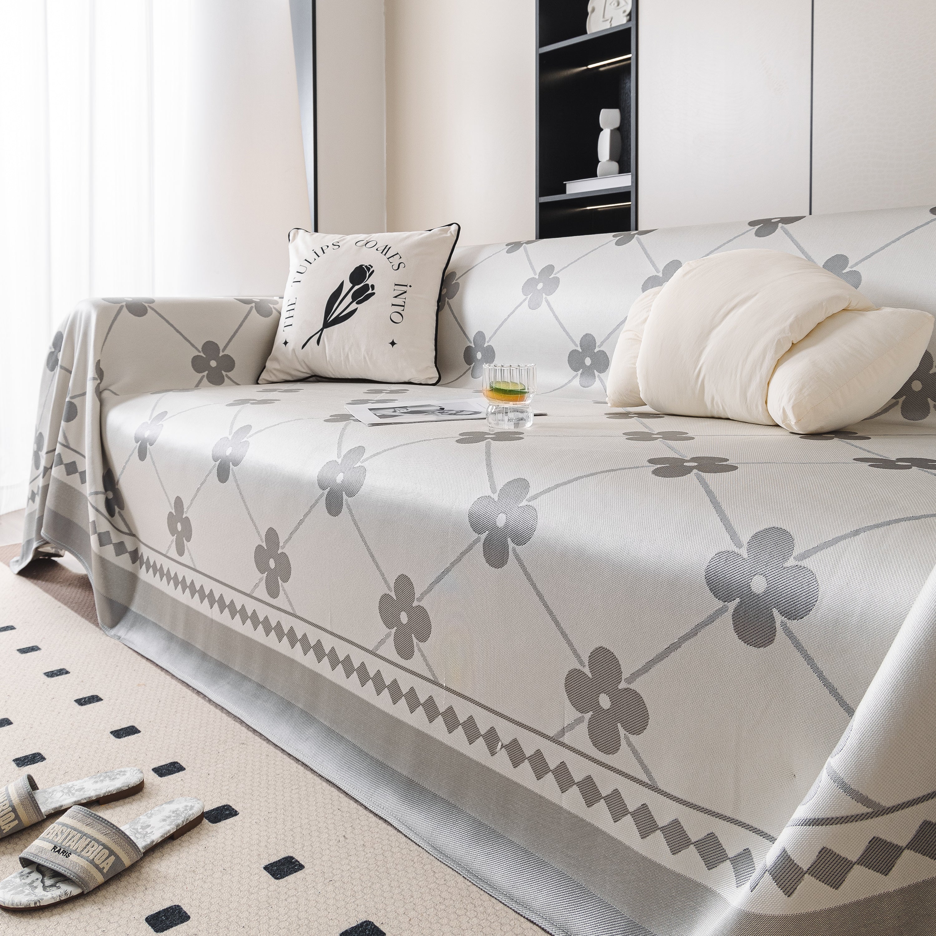 Cooling Four-Leaf Clover Hope Faith Love Luck Summer Comfy Ice Silk Furniture Throw Covers for Sofas - Image 86