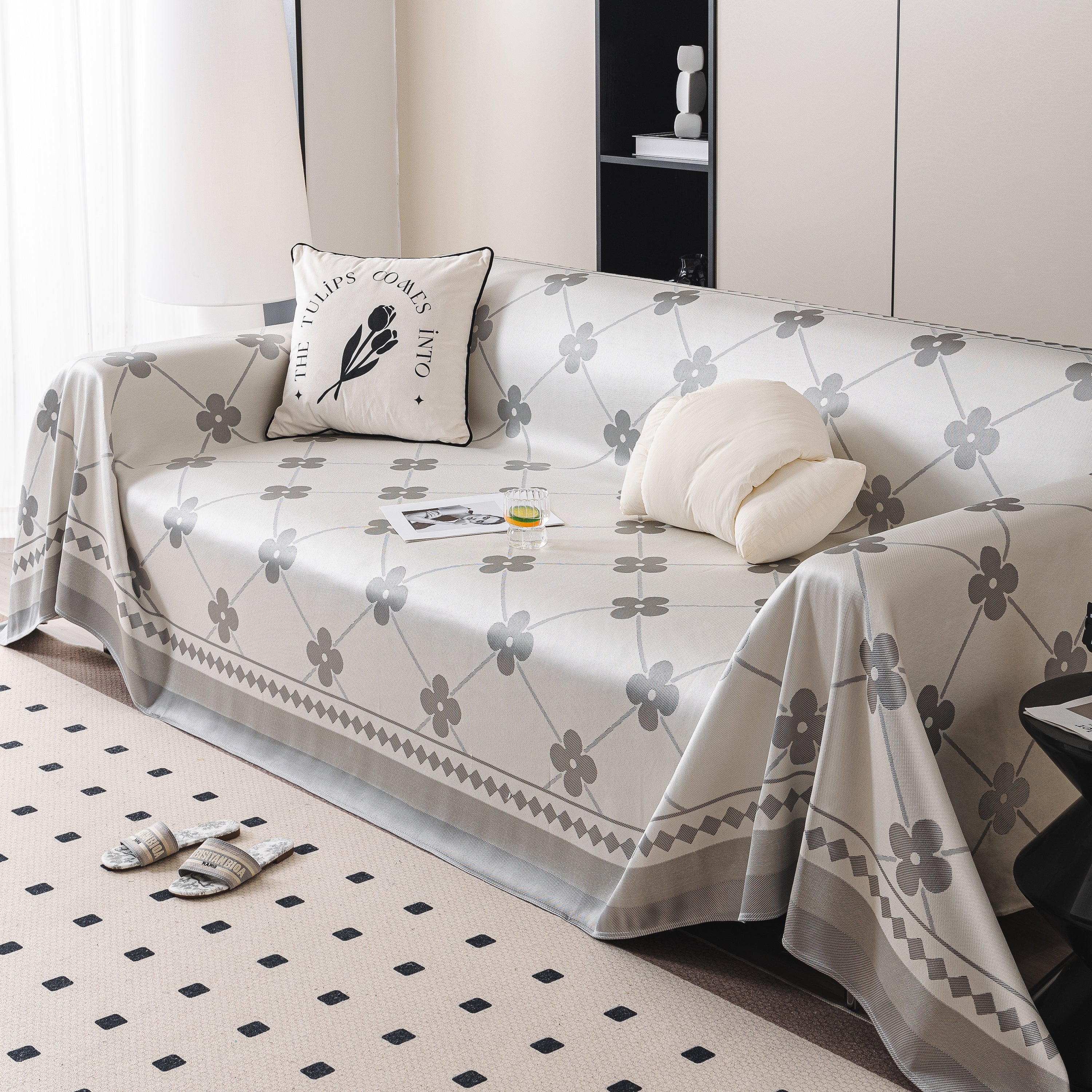 Cooling Four-Leaf Clover Hope Faith Love Luck Summer Comfy Ice Silk Furniture Throw Covers for Sofas - Image 88