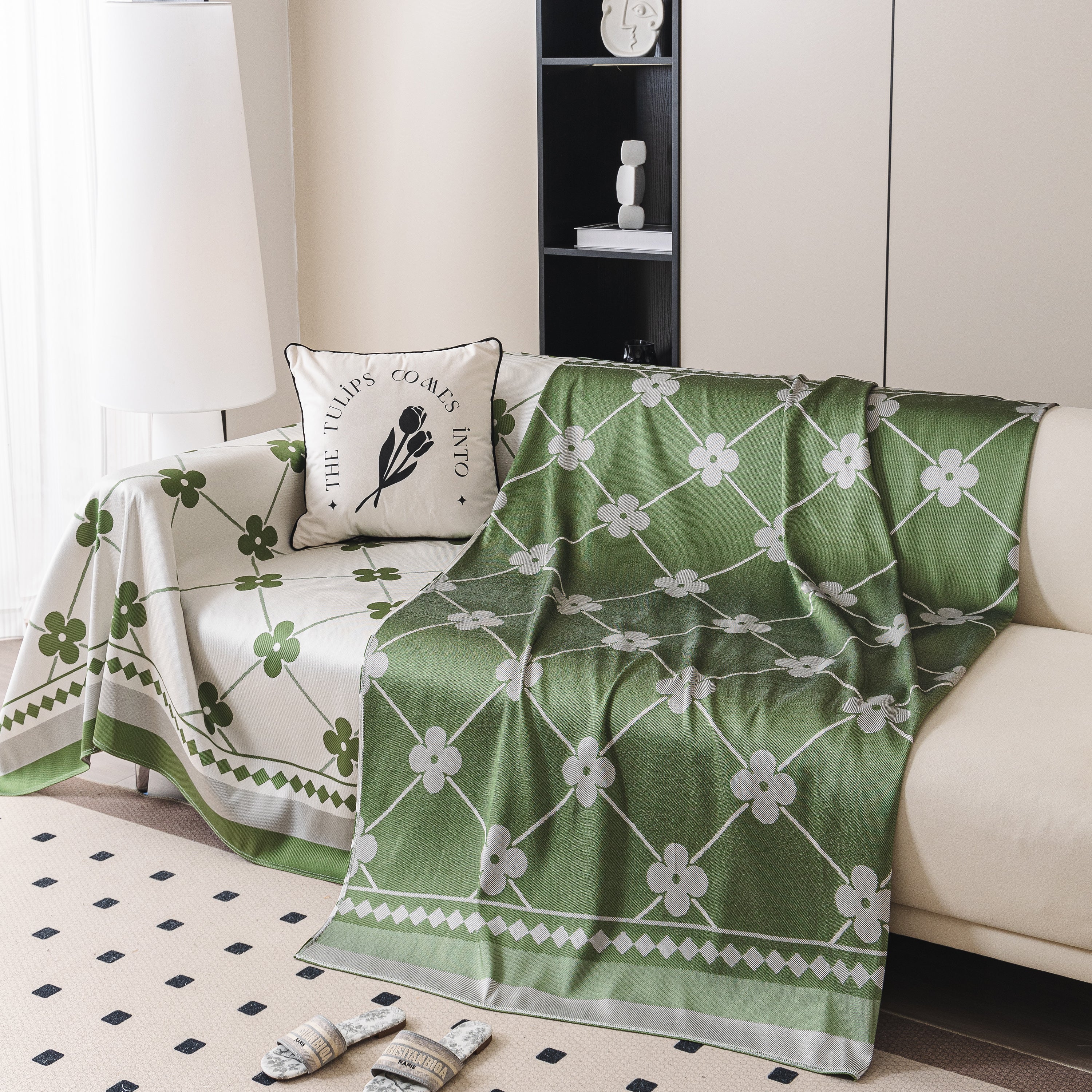 Cooling Four-Leaf Clover Hope Faith Love Luck Summer Comfy Ice Silk Furniture Throw Covers for Sofas - Image 9