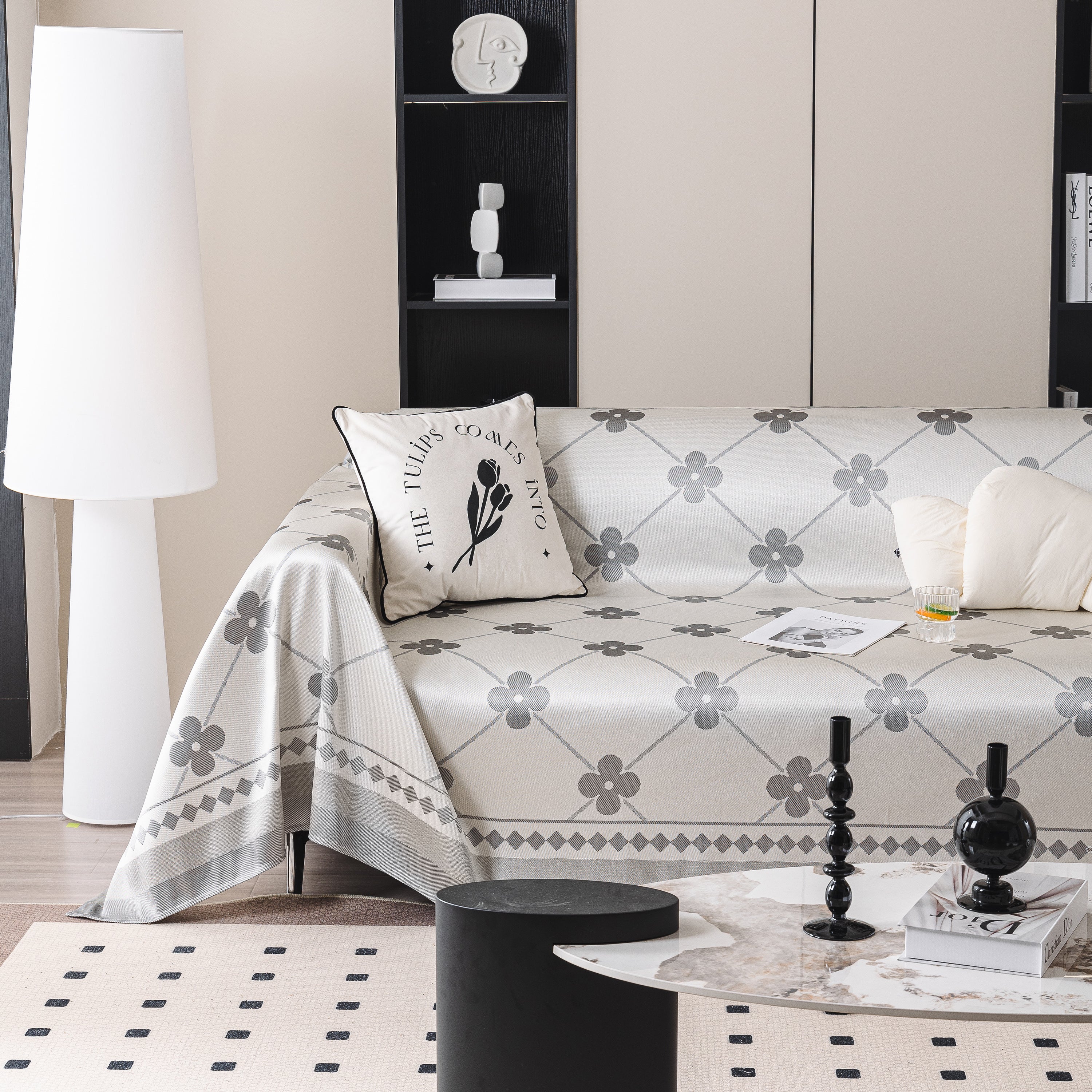 Cooling Four-Leaf Clover Hope Faith Love Luck Summer Comfy Ice Silk Furniture Throw Covers for Sofas - Image 90