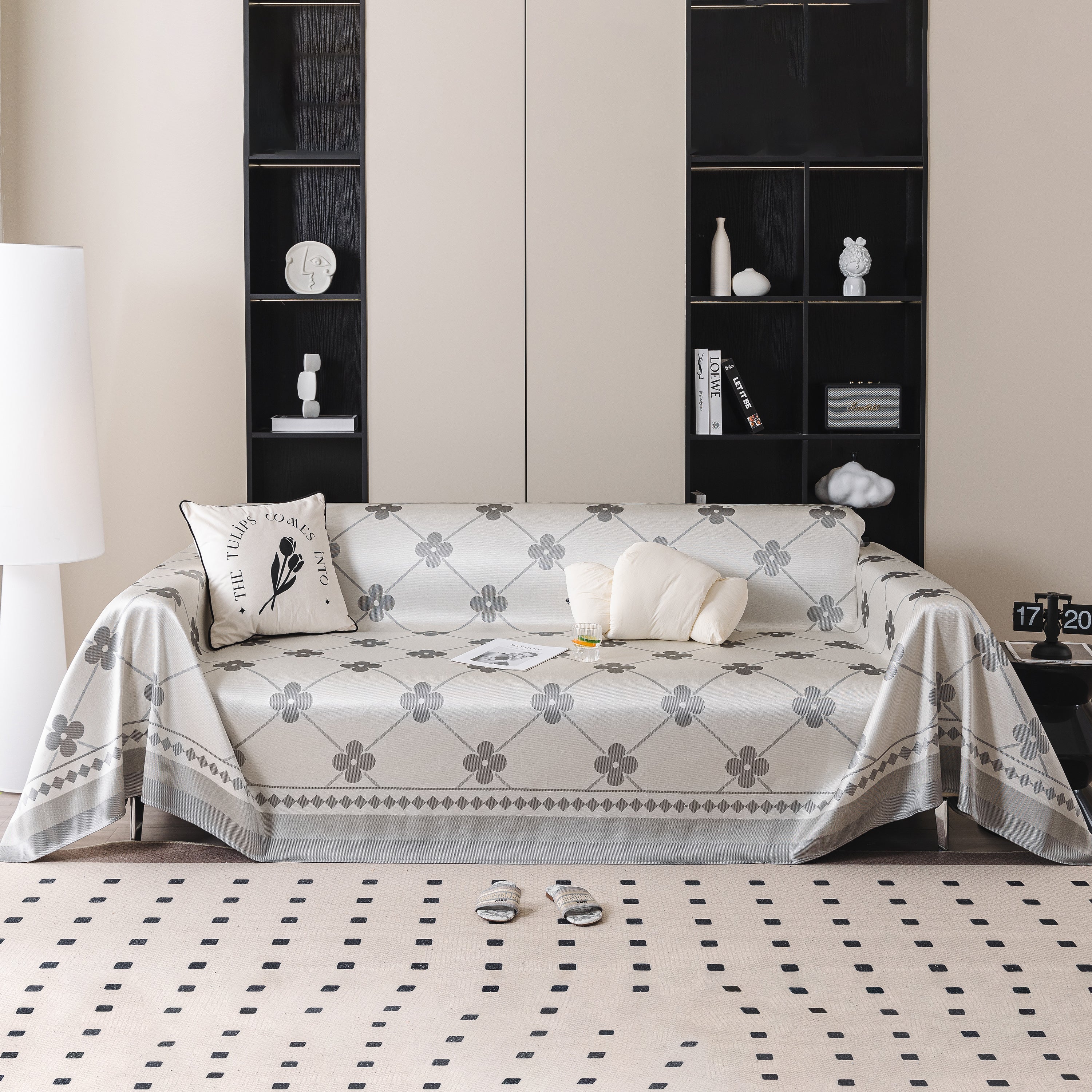 Cooling Four-Leaf Clover Hope Faith Love Luck Summer Comfy Ice Silk Furniture Throw Covers for Sofas - Image 91