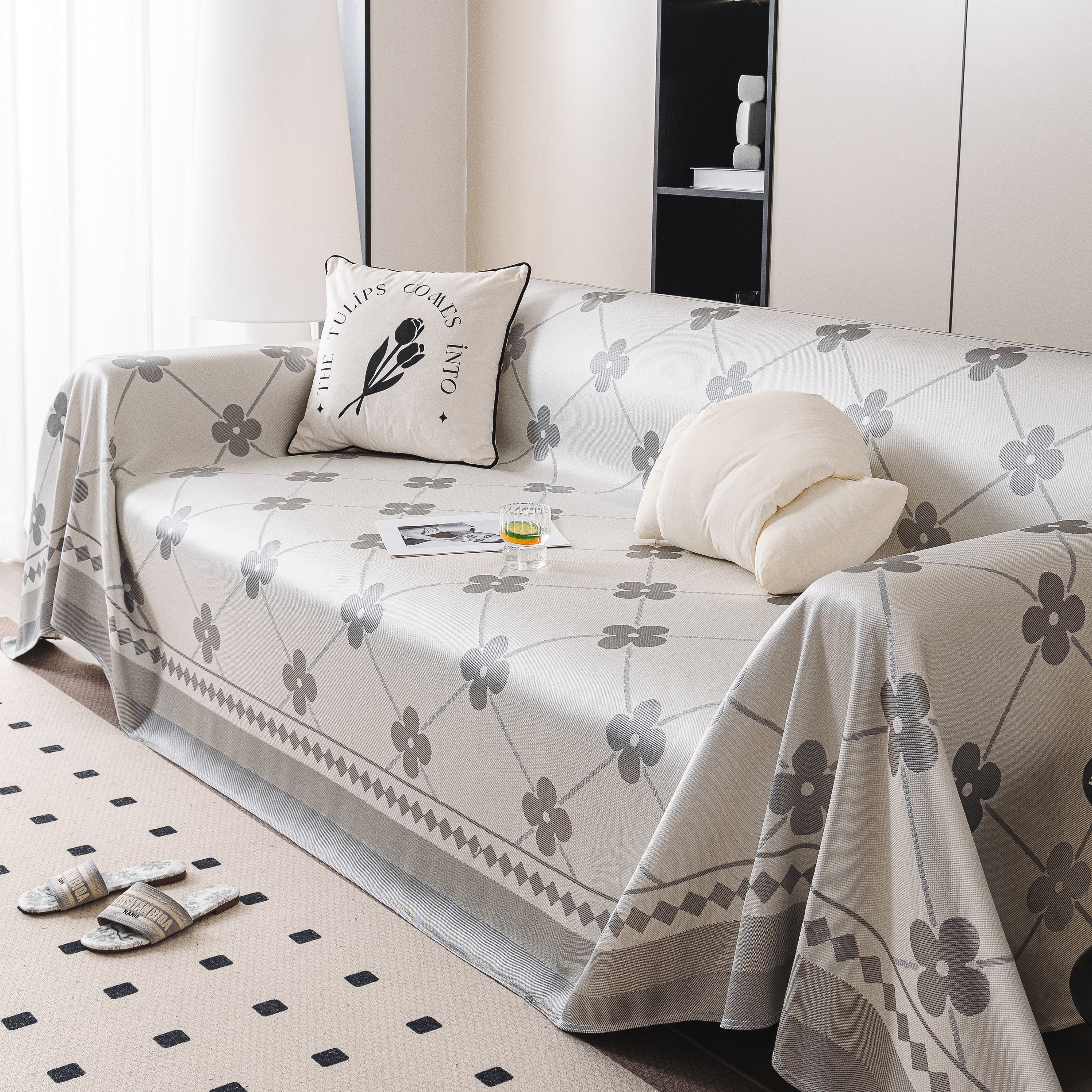 Cooling Four-Leaf Clover Hope Faith Love Luck Summer Comfy Ice Silk Furniture Throw Covers for Sofas - Image 93