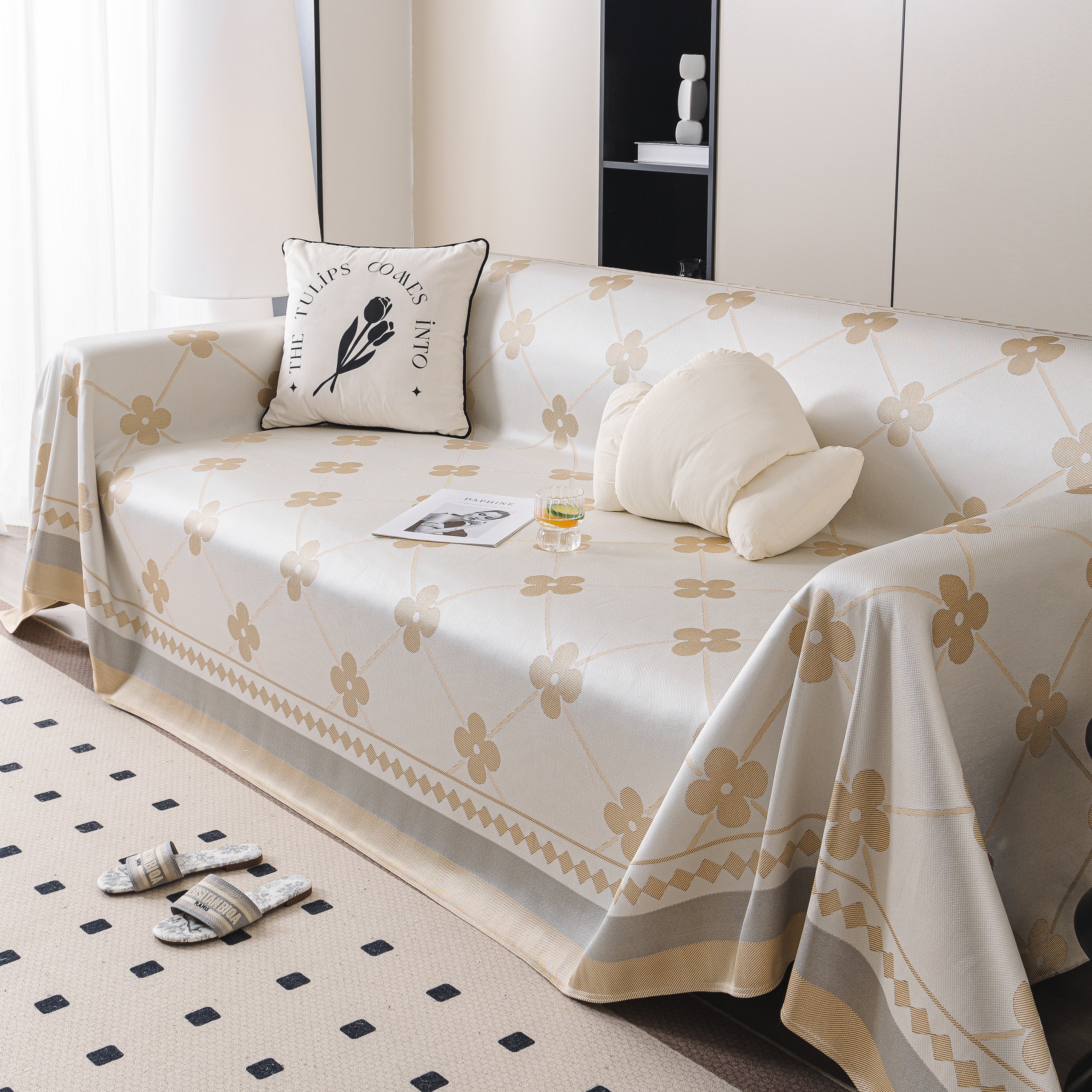 Cooling Four-Leaf Clover Hope Faith Love Luck Summer Comfy Ice Silk Furniture Throw Covers for Sofas - Image 95