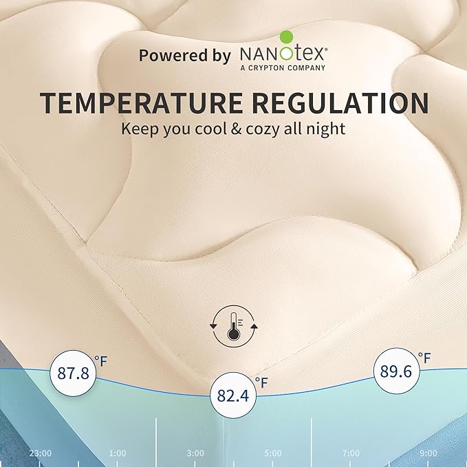 Cooling Mattress Pad Beige for Hot Sleepers - Image 3