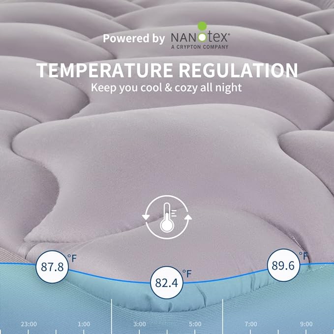 Cooling Mattress Pad Grey for Hot Sleepers - Image 3
