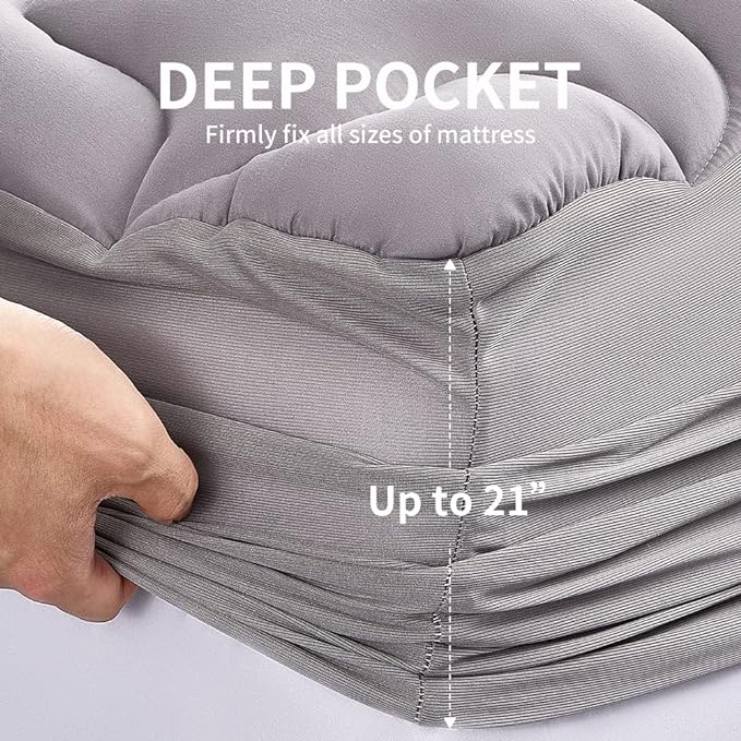 Cooling Mattress Pad Grey for Hot Sleepers - Image 6
