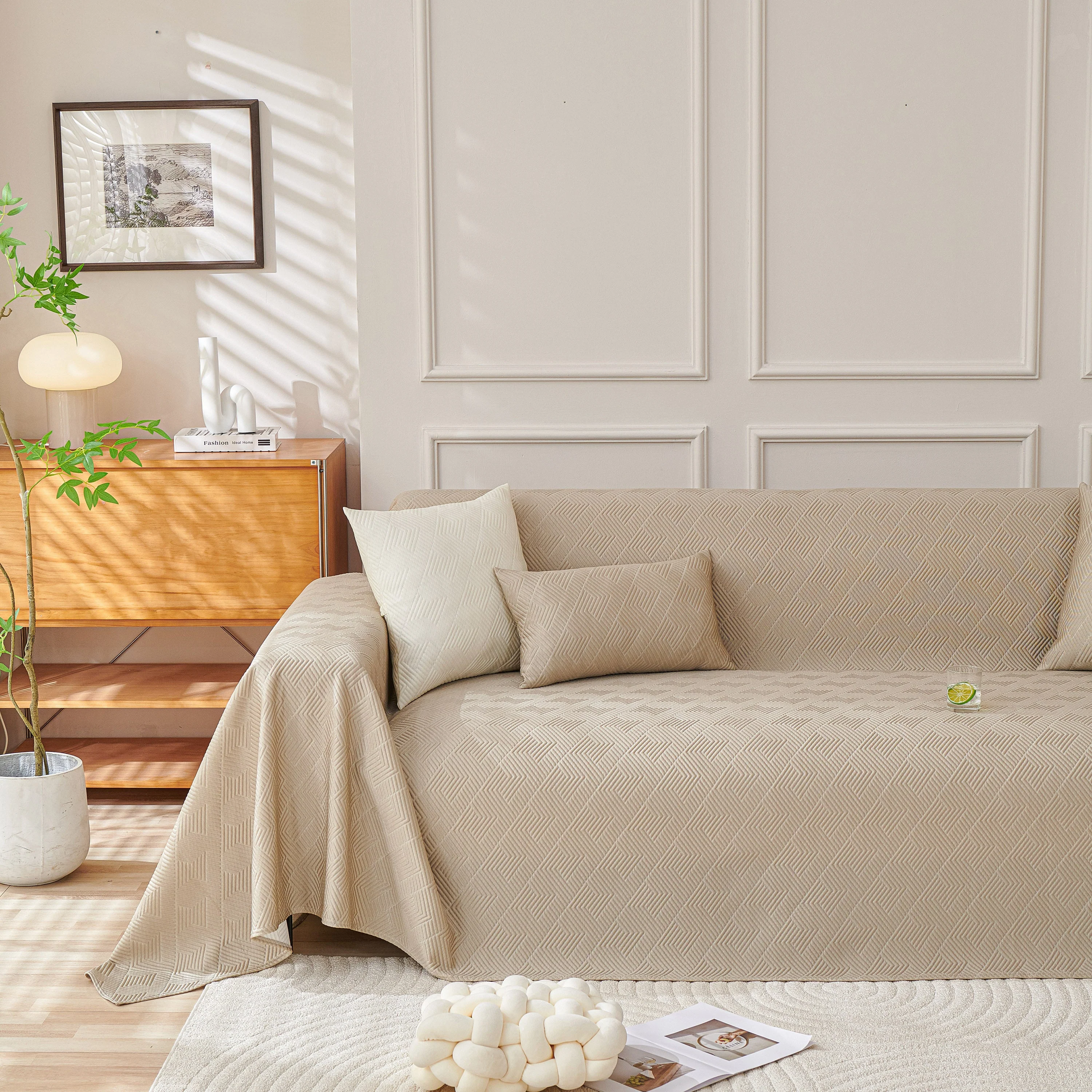 Cooling Scratch Proof Large Sofa Throw Cover, Geometric Texture Couch Protector - Image 21