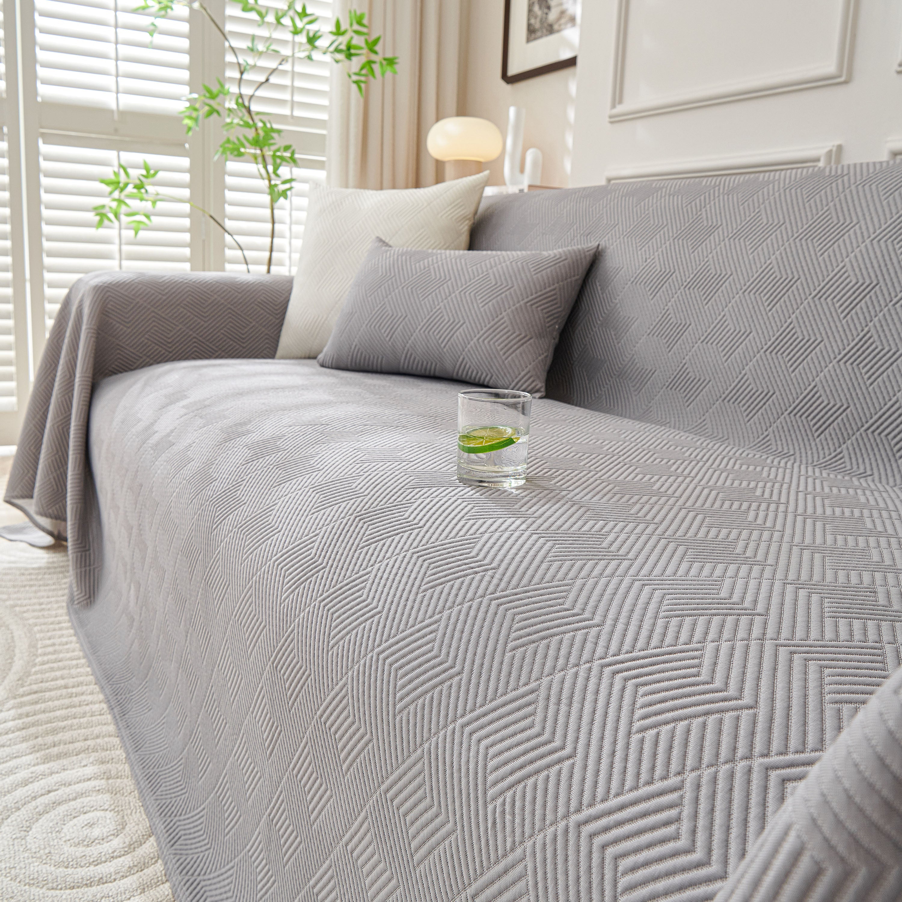 Cooling Scratch Proof Large Sofa Throw Cover, Geometric Texture Couch Protector - Image 30