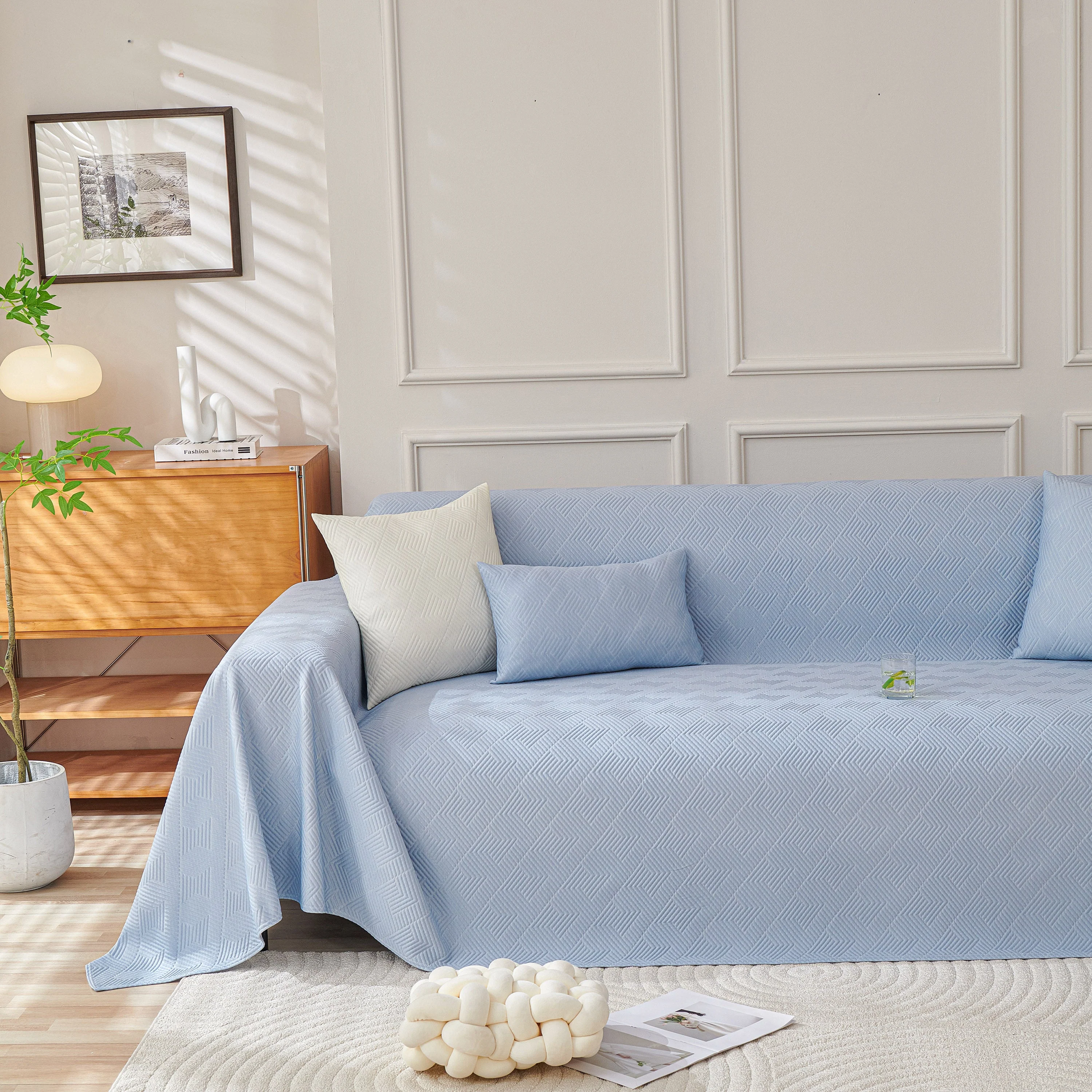 Cooling Scratch Proof Large Sofa Throw Cover, Geometric Texture Couch Protector - Image 61